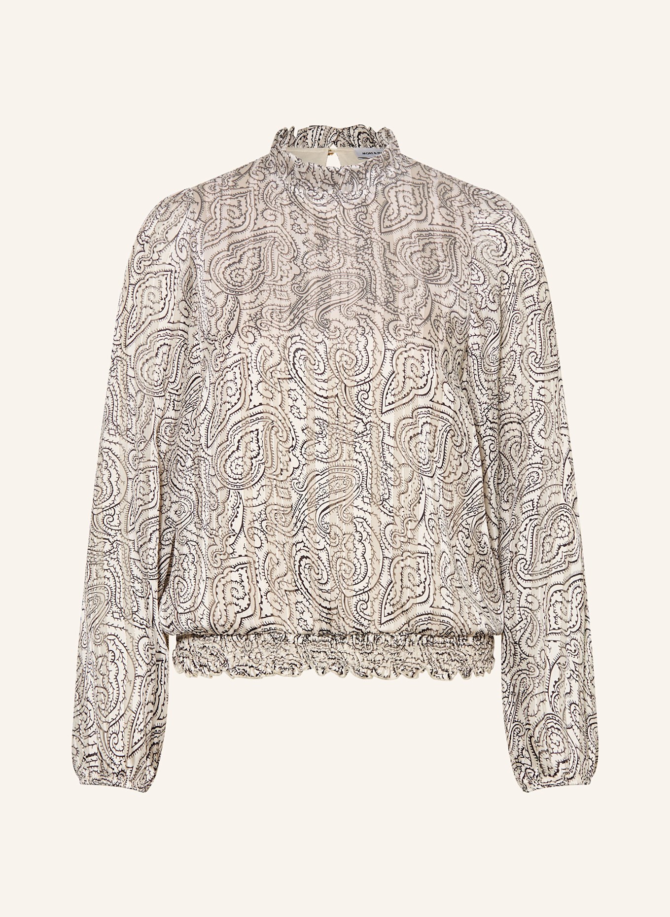 MORE & MORE Blusenshirt mit Glitzergarn: ECRU / SCHWARZ
