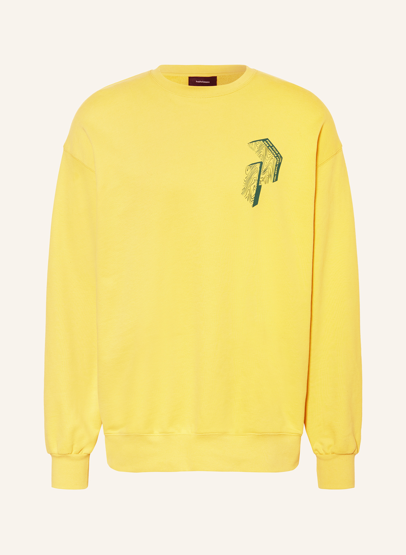 Peak Performance Pullover TERRY GRAPHIC CREW: GELB