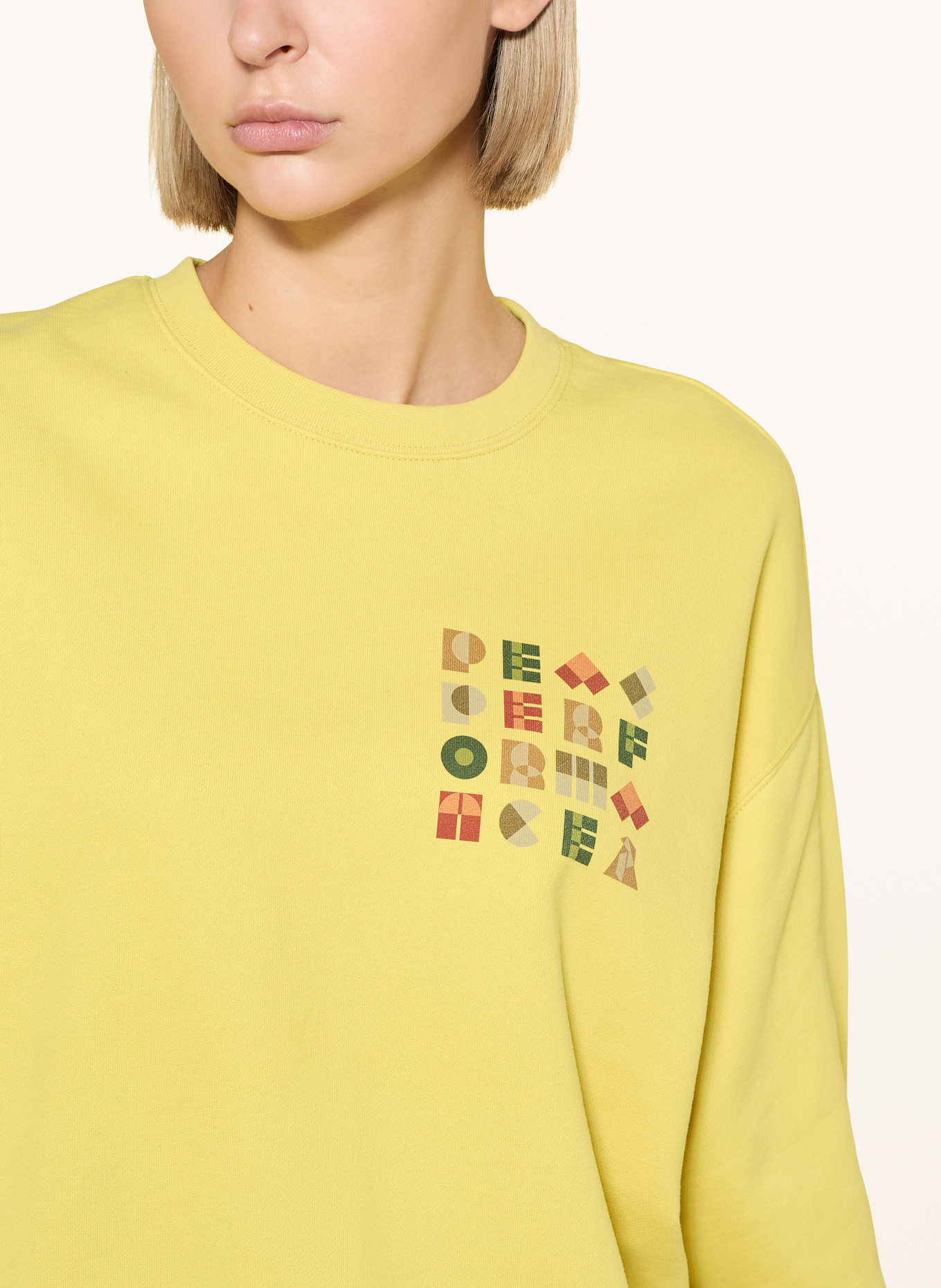 Peak Performance Bluza nierozpinana TERRY GRAPHIC CREW: ŻÓŁTY