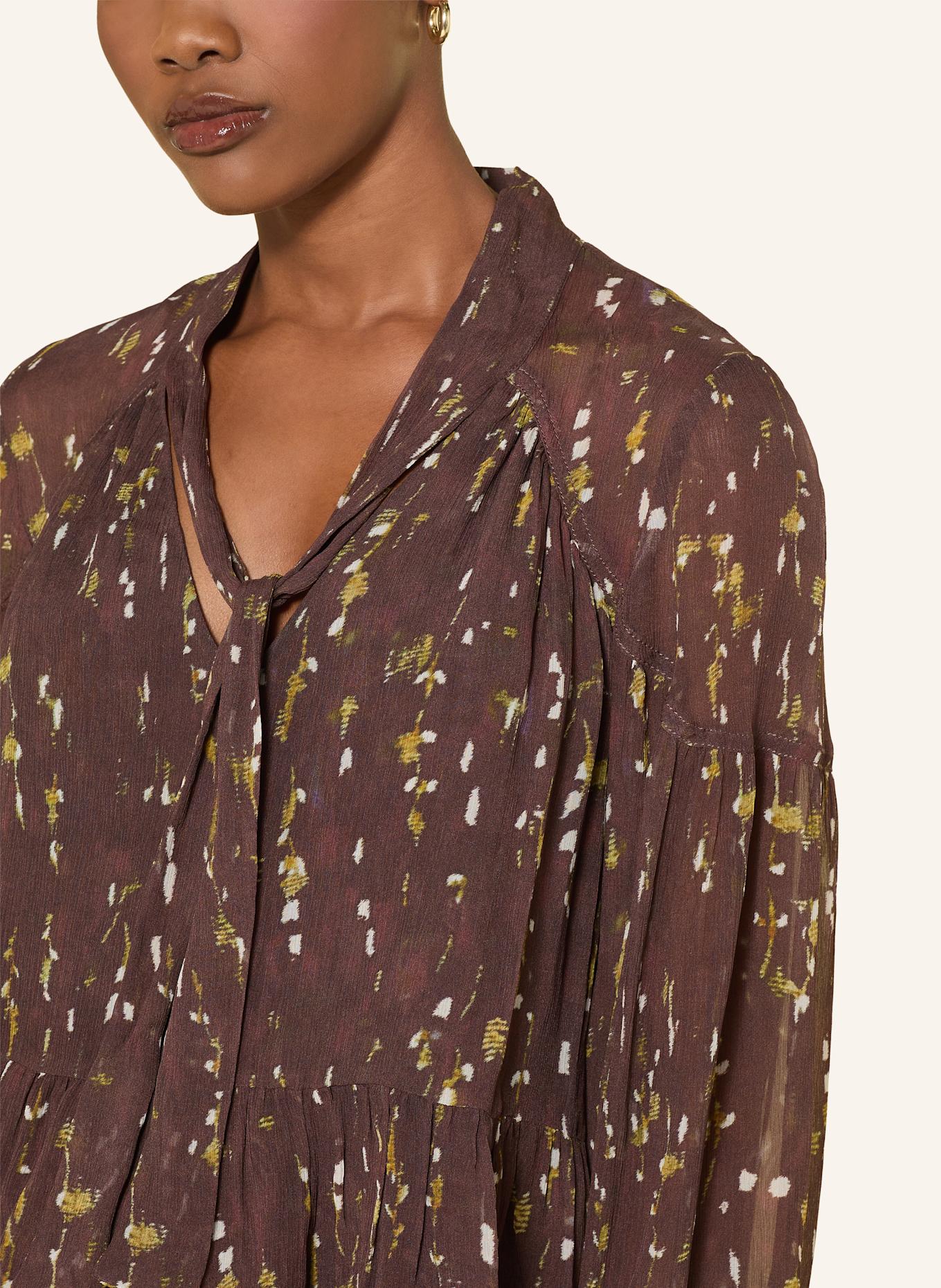 ba&sh Schluppenbluse KAMALA: BRAUN / DUNKELGELB