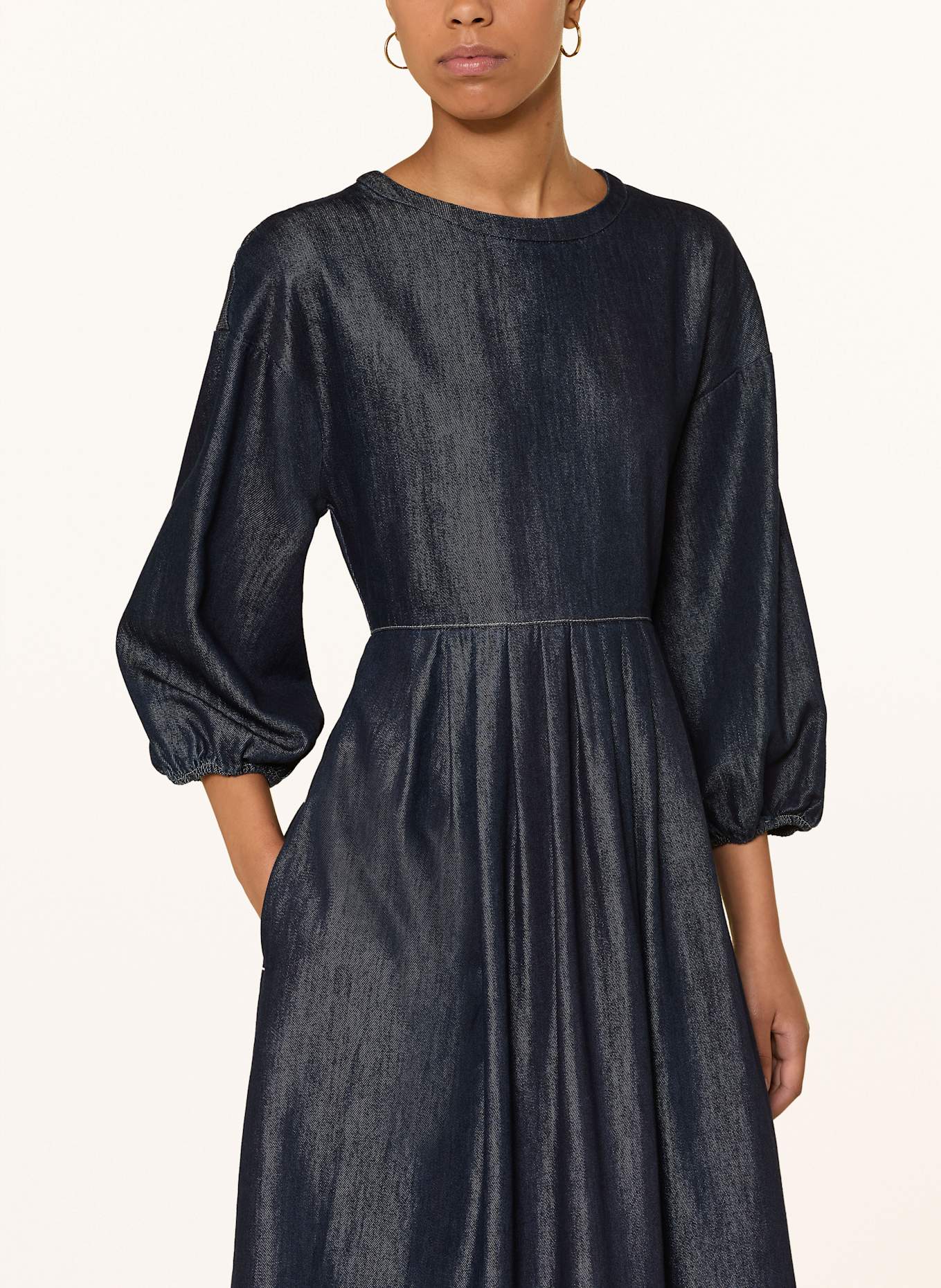 MORE Sukienka jeansowa z rękawami 3/4: GRANATOWY