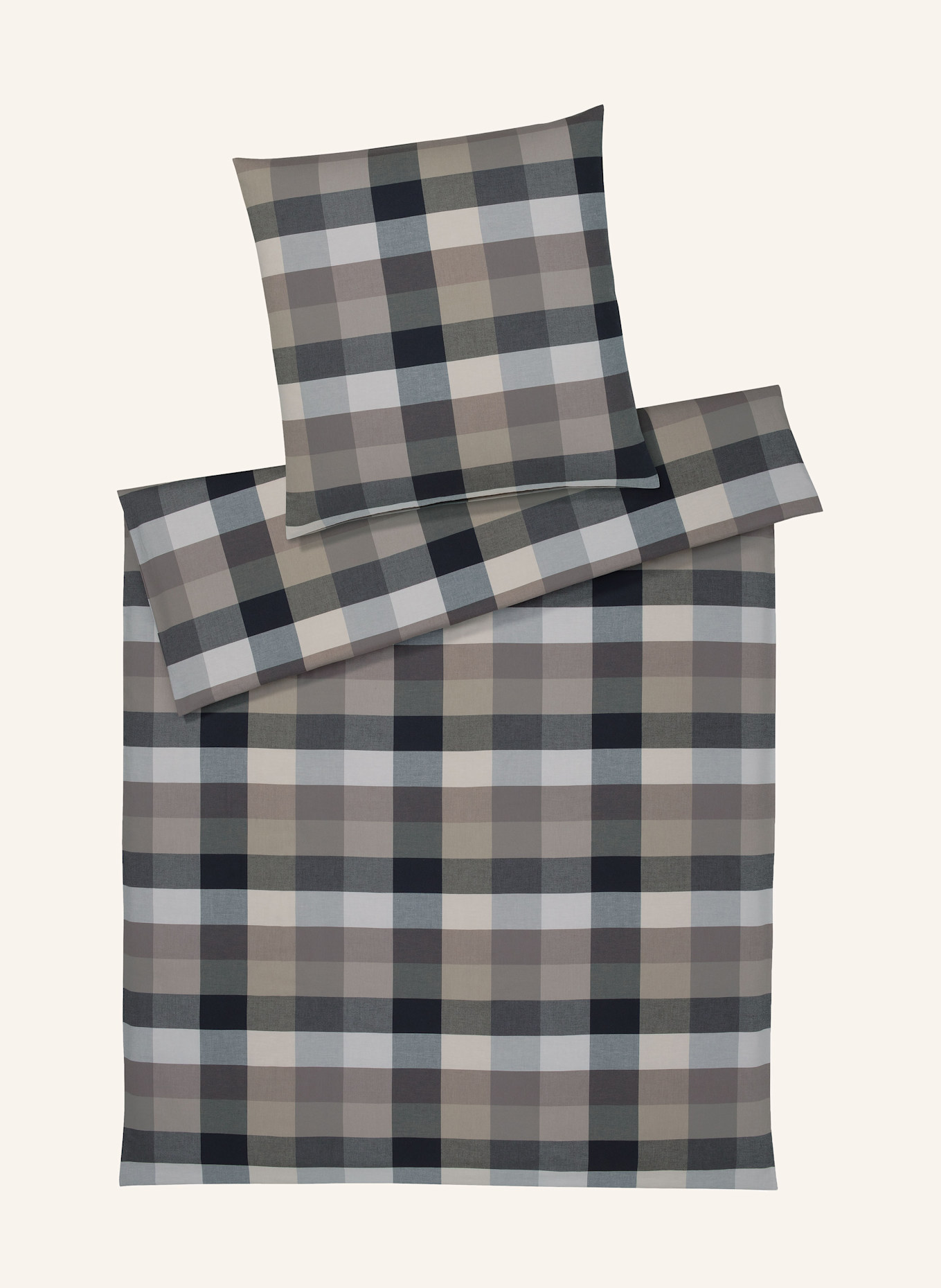 elegante Bettwäsche HAMILTON: TAUPE / DUNKELBRAUN / ECRU