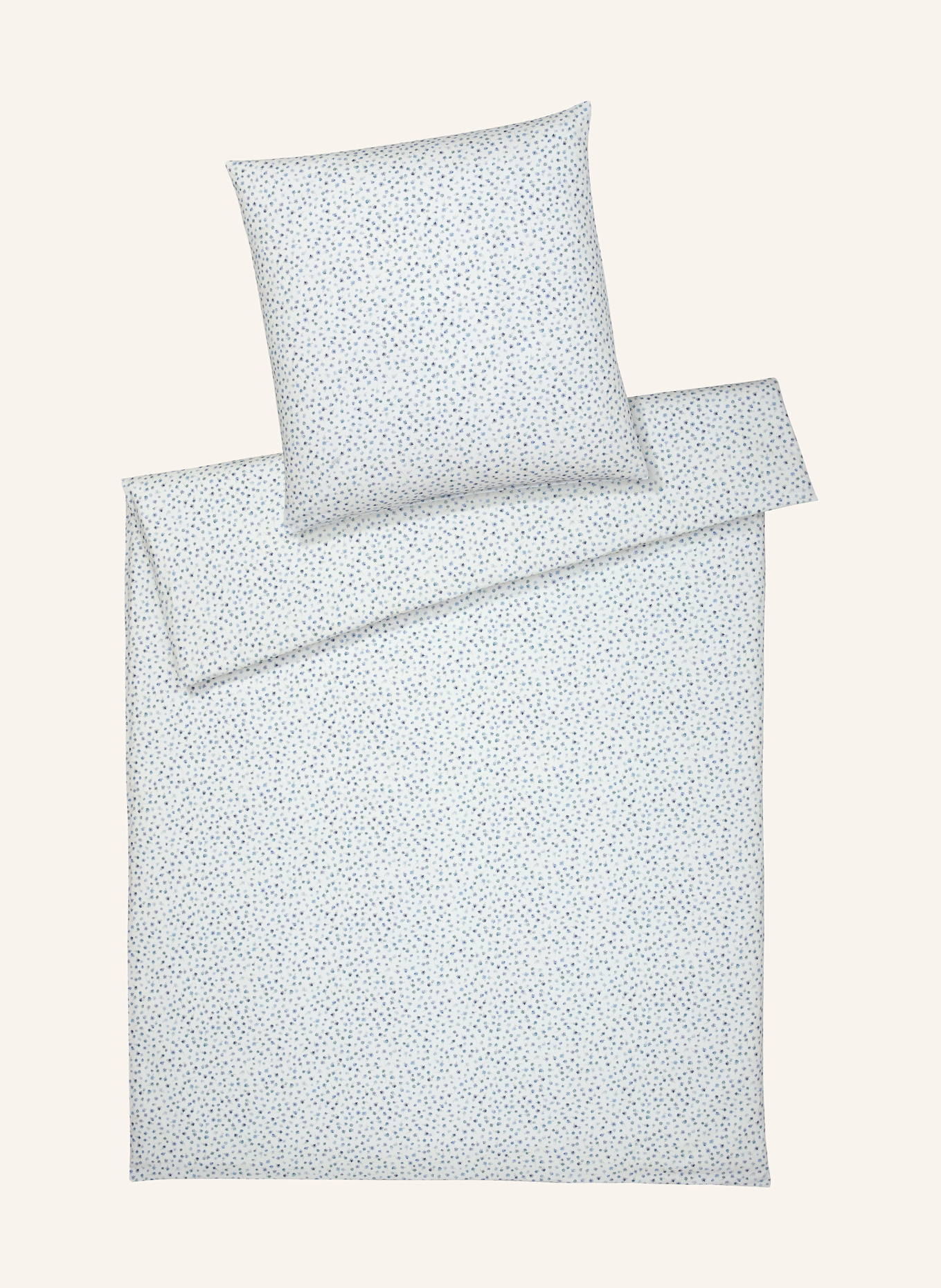 elegante Bettwäsche PREPPY: CREME / BLAU