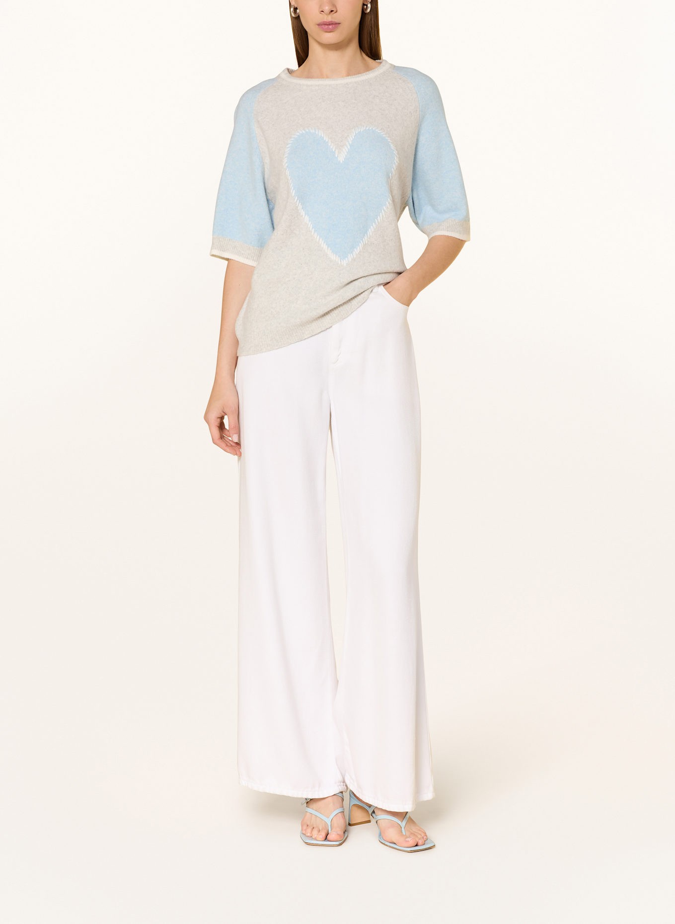 Grace Strickshirt: HELLGRAU / HELLBLAU