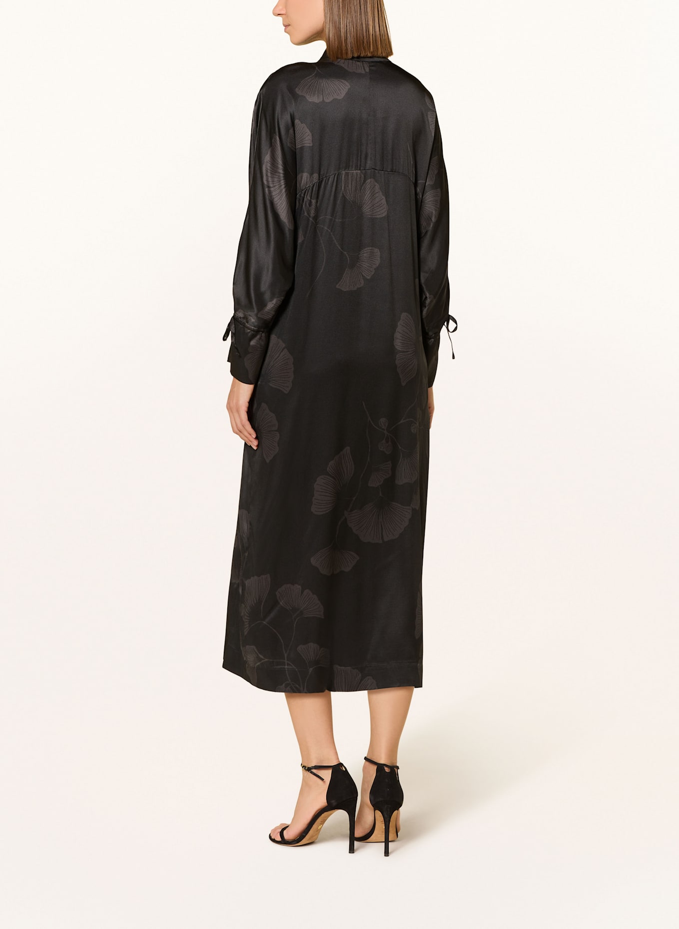 dea kudibal Seidenkleid aus Satin: SCHWARZ / GRAU