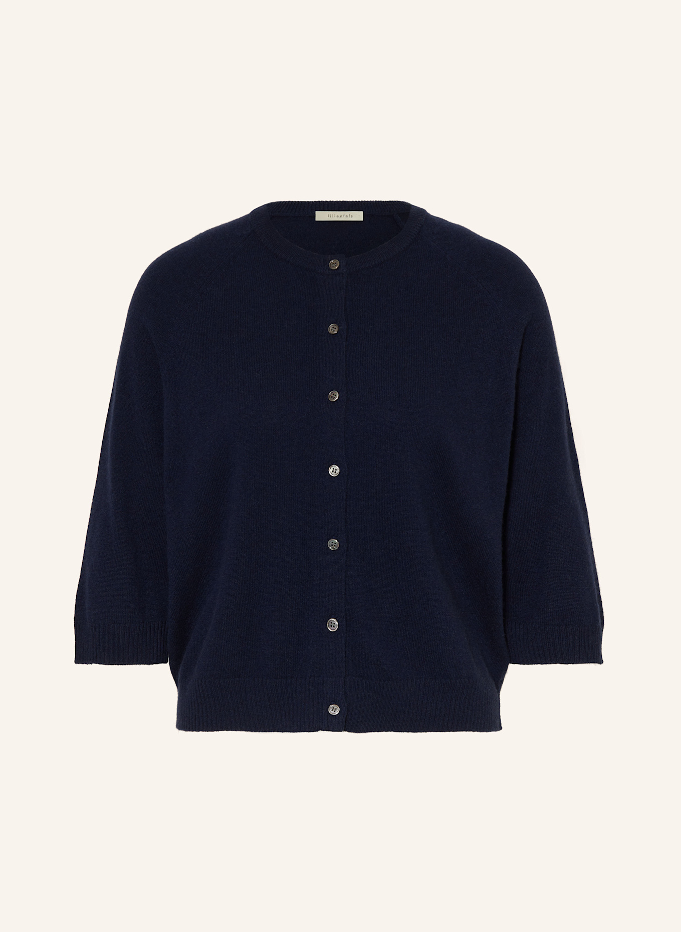 lilienfels Strickjacke aus Cashmere mit 3/4-Arm: DUNKELBLAU