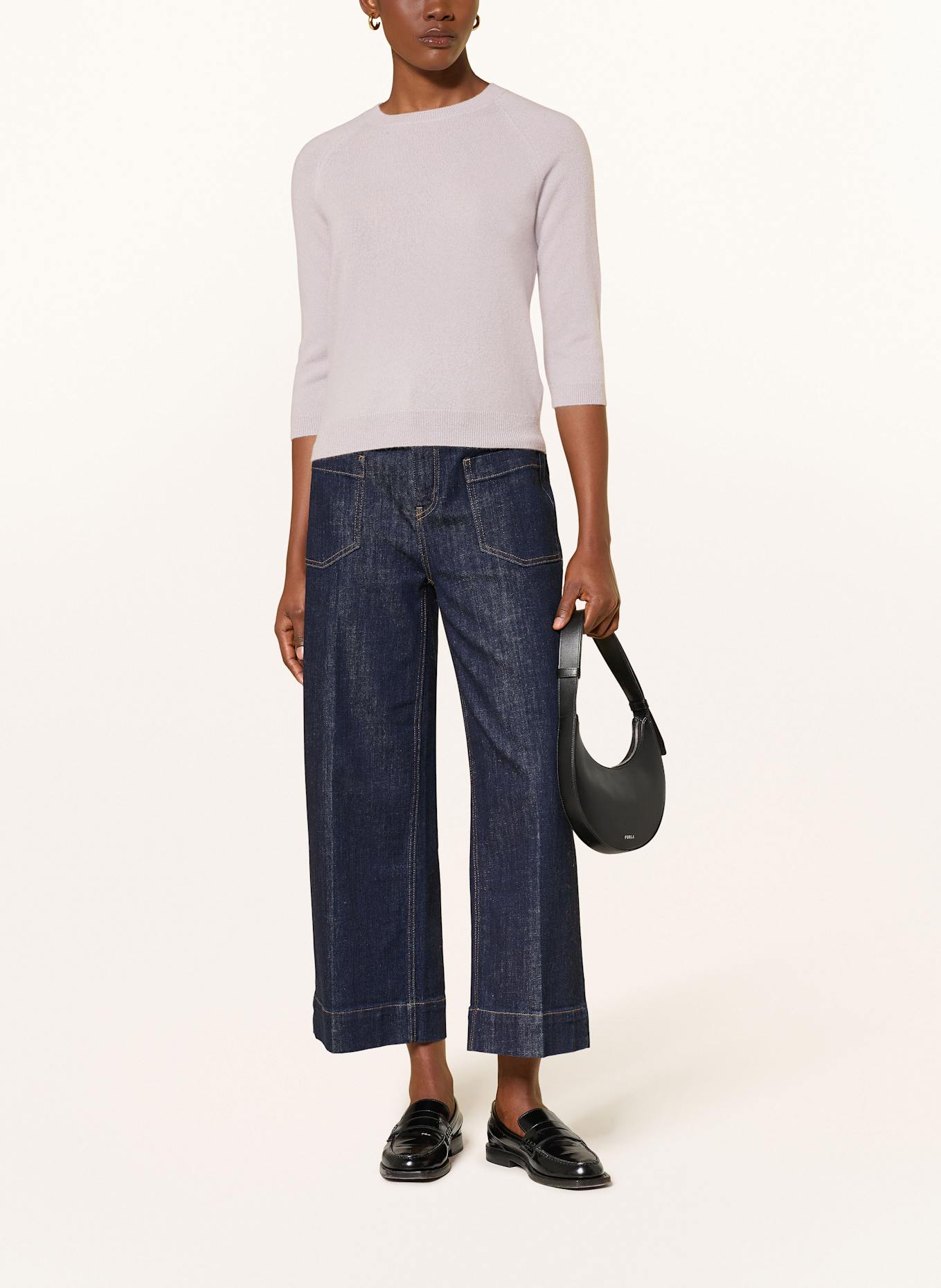 lilienfels Cashmere-Pullover mit 3/4-Arm: HELLGRAU