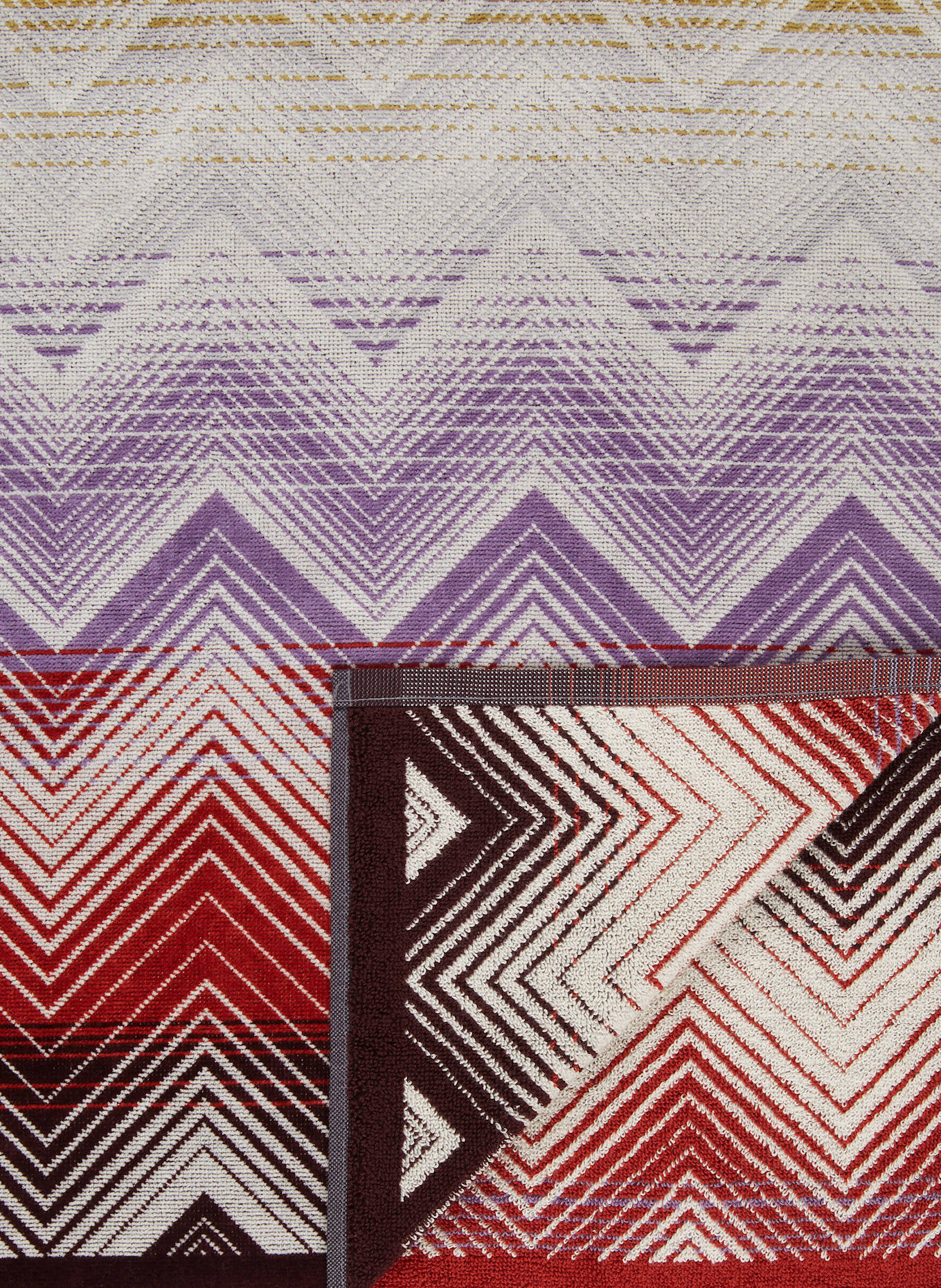 MISSONI Home Ręcznik kąpielowy MAREA: BIAŁY / JASNOFIOLETOWY / CIEMNOCZERWONY