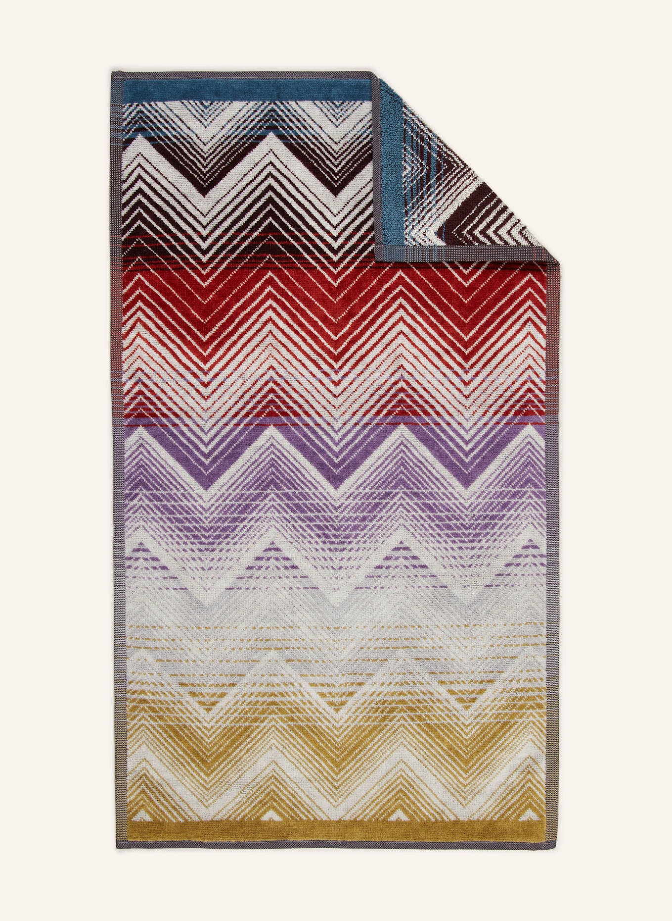 MISSONI Home Ręcznik MAREA: JASNOFIOLETOWY / CIEMNOCZERWONY