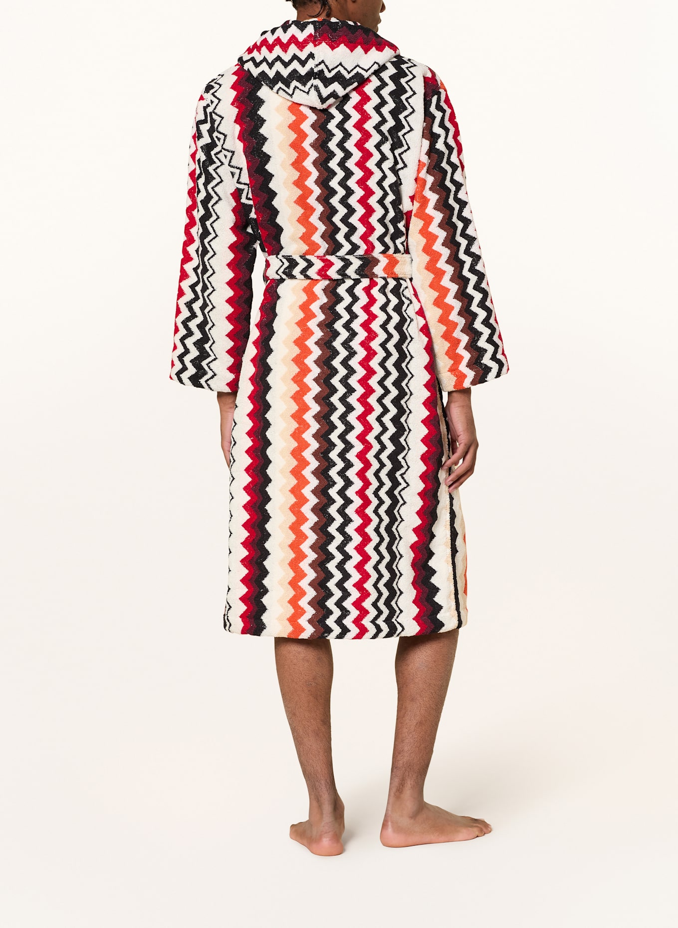 MISSONI Home Unisex-Bademantel: SCHWARZ / WEISS / ROT