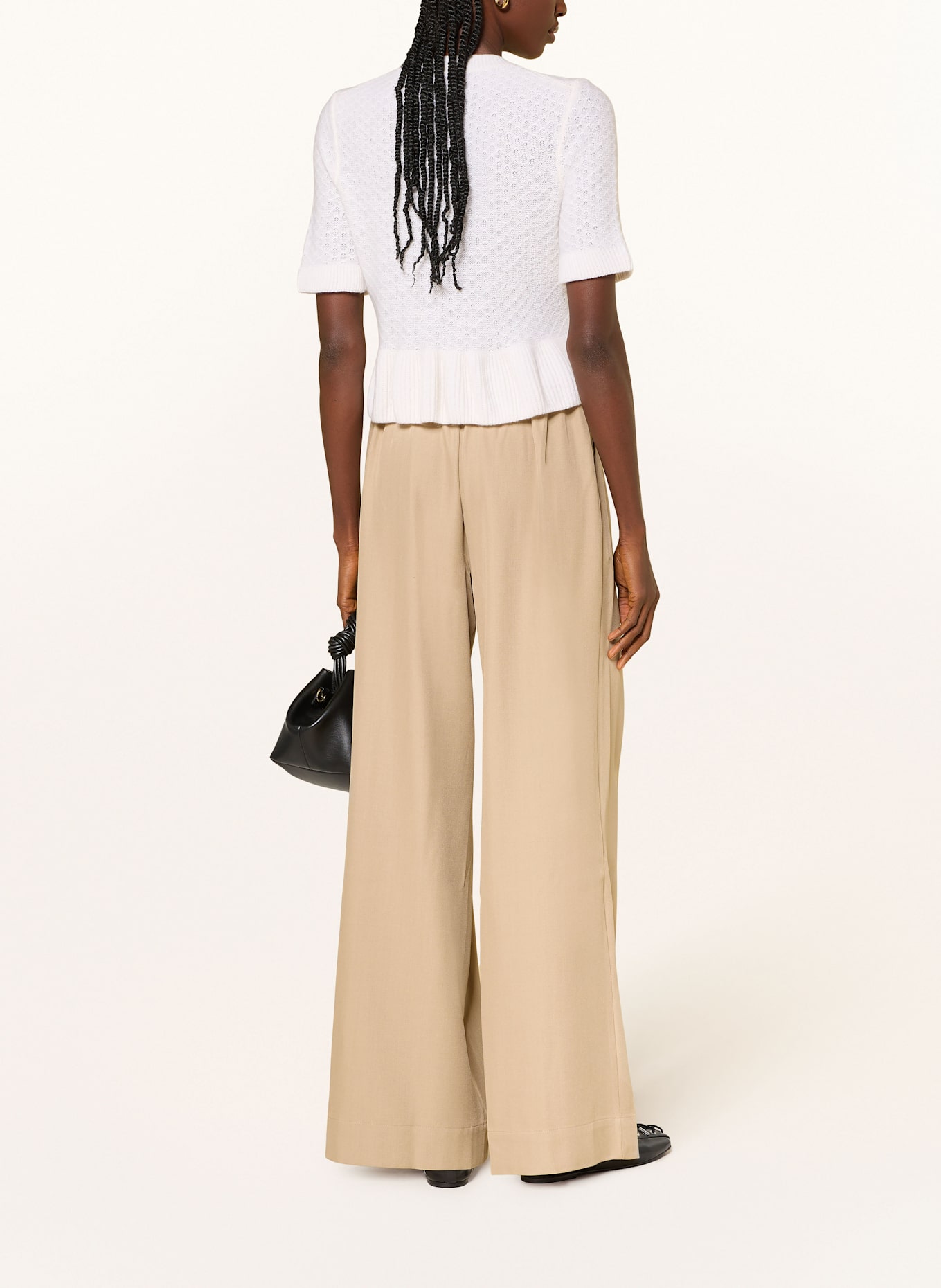 MRS & HUGS Wide leg trousers: LIGHT BROWN