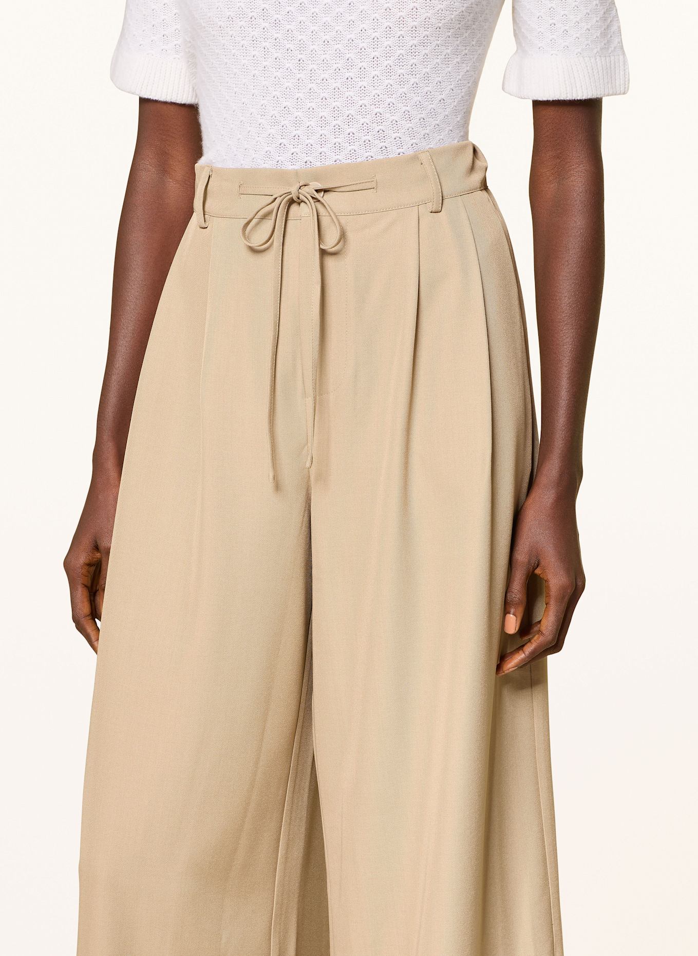 MRS & HUGS Wide leg trousers: LIGHT BROWN