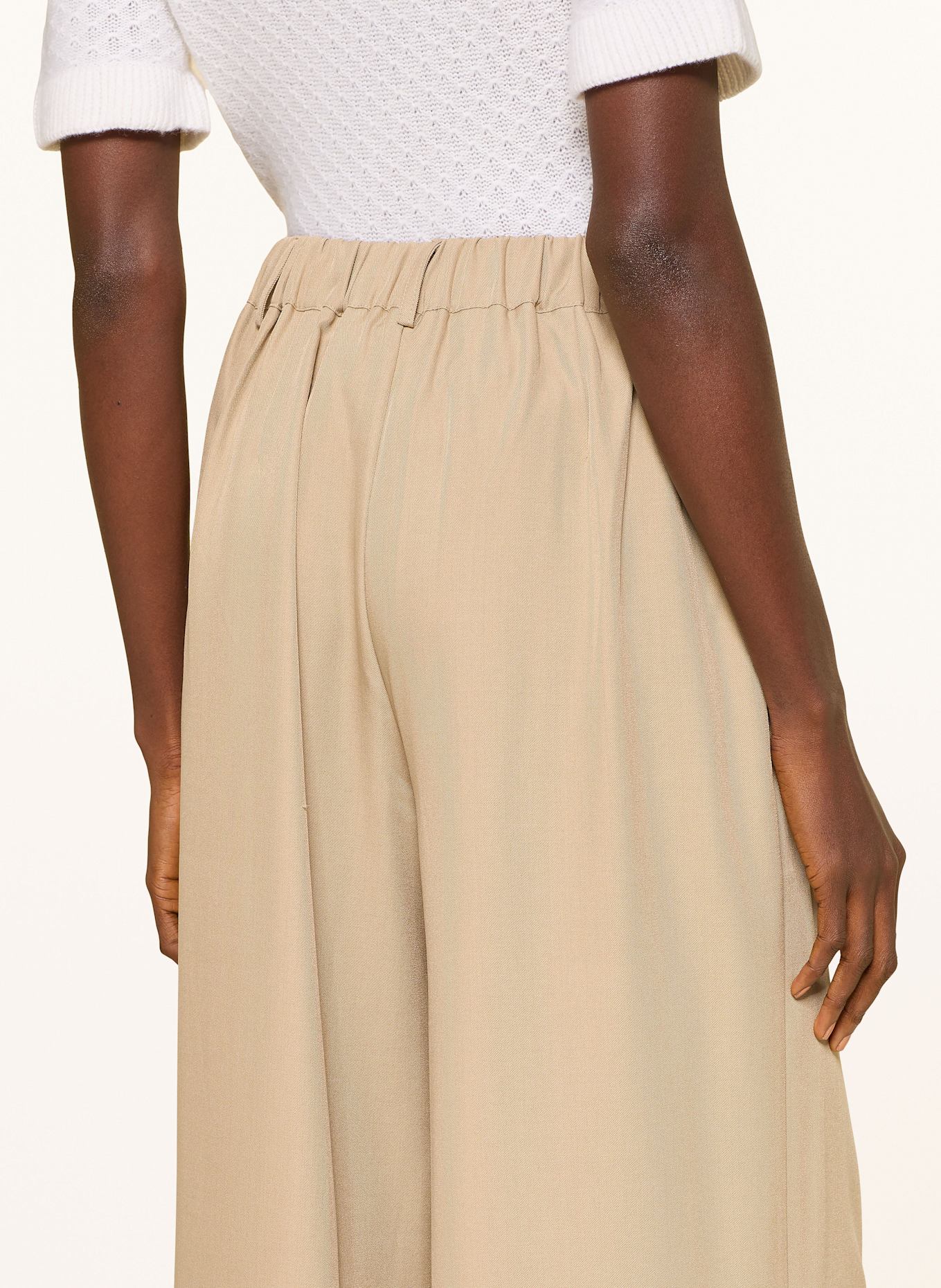 MRS & HUGS Wide leg trousers: LIGHT BROWN