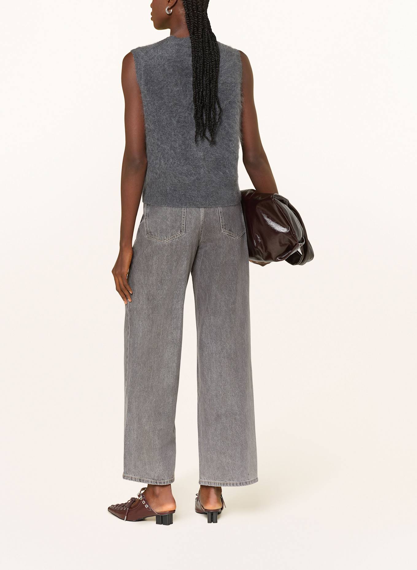 MRS & HUGS Wide Leg Jeans: GREY