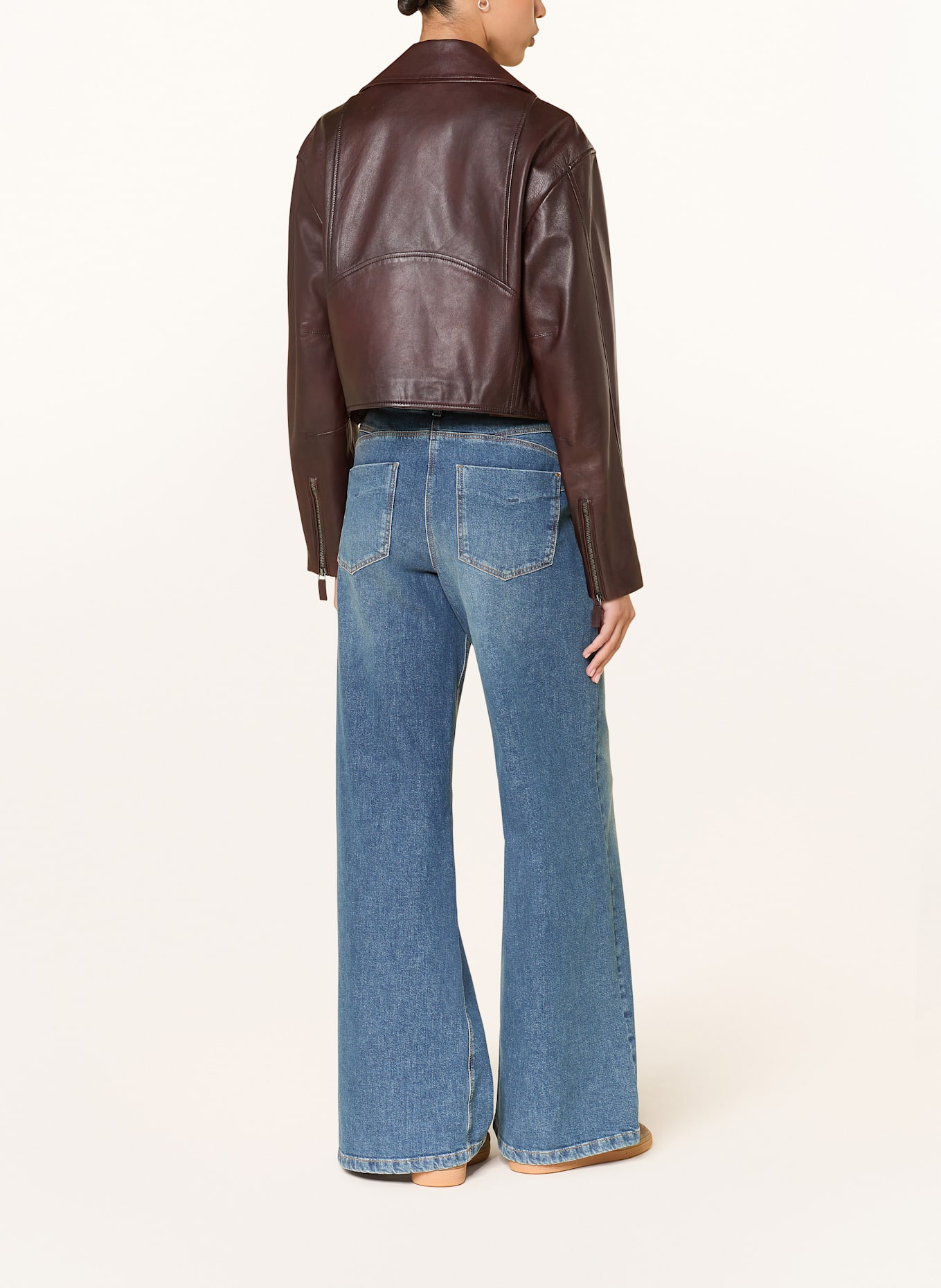 LUISA CERANO Lederjacke: DUNKELBRAUN