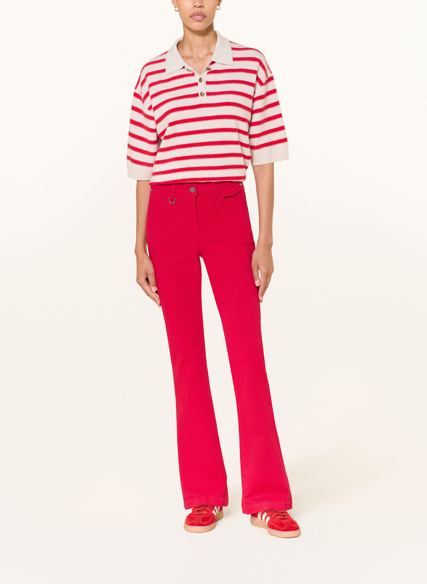 LUISA CERANO Bootcut Jeans: 458 cherry red