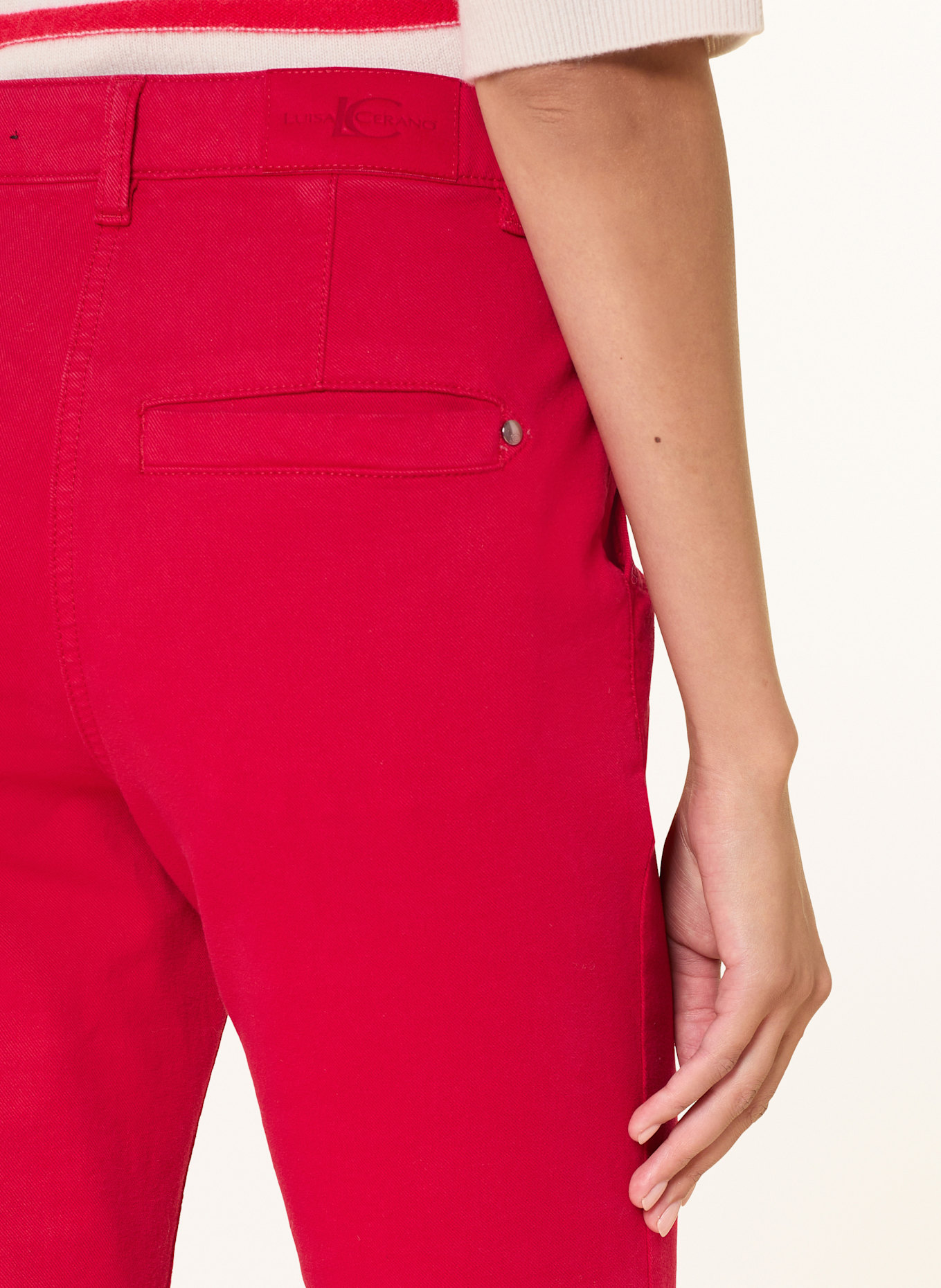 LUISA CERANO Bootcut Jeans: 458 cherry red