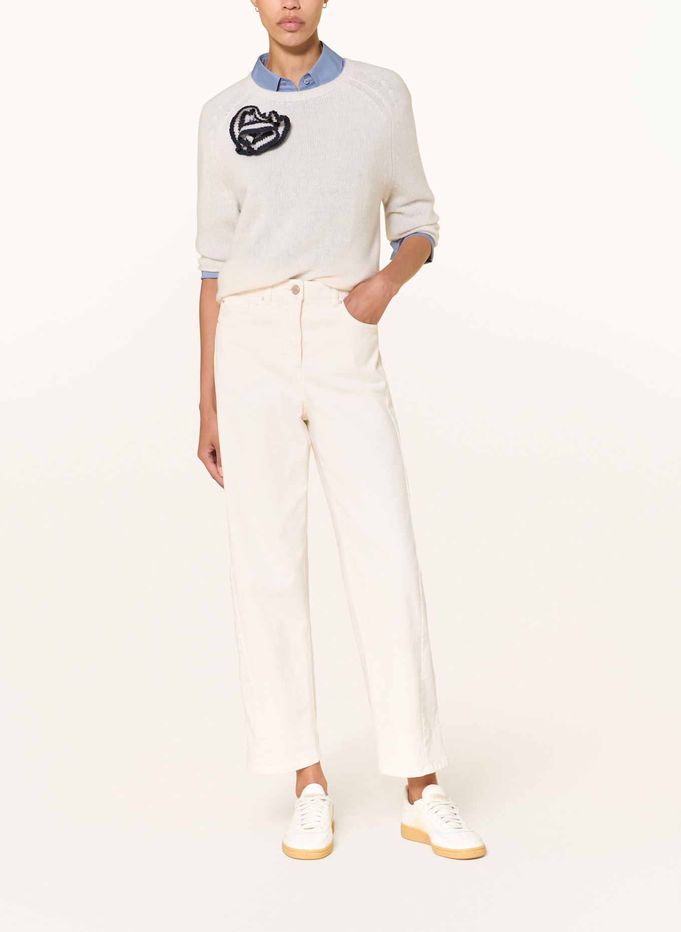 LUISA CERANO Barrel džíny: 105 cream