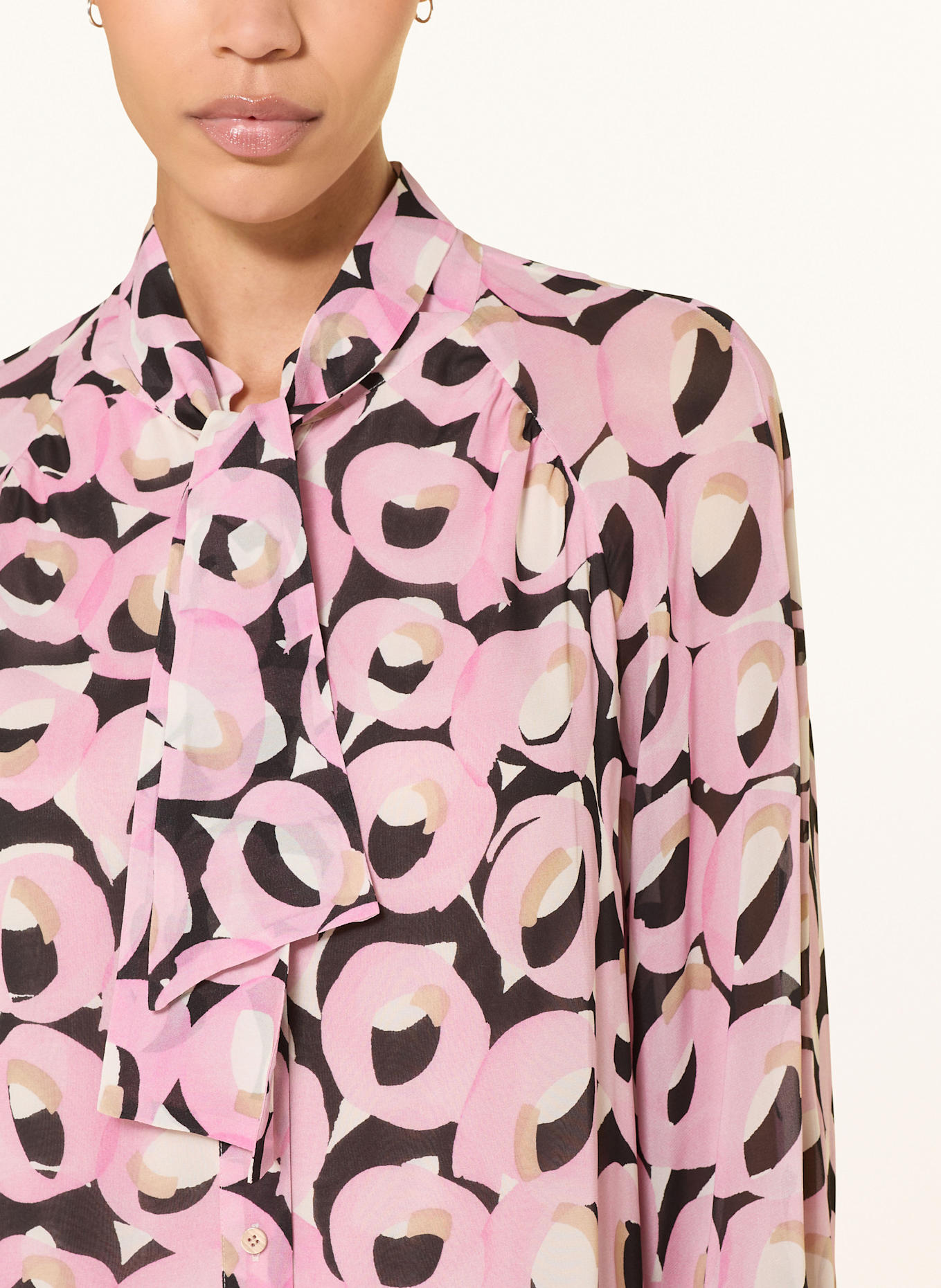 LUISA CERANO Kleid: ROSA / SCHWARZ / CREME