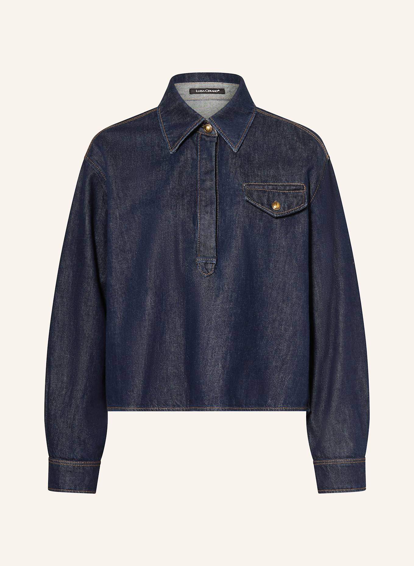 LUISA CERANO Jeansbluse: DUNKELBLAU