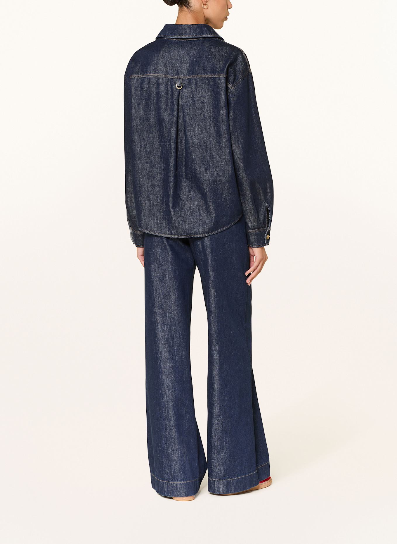 LUISA CERANO Jeansbluse: DUNKELBLAU