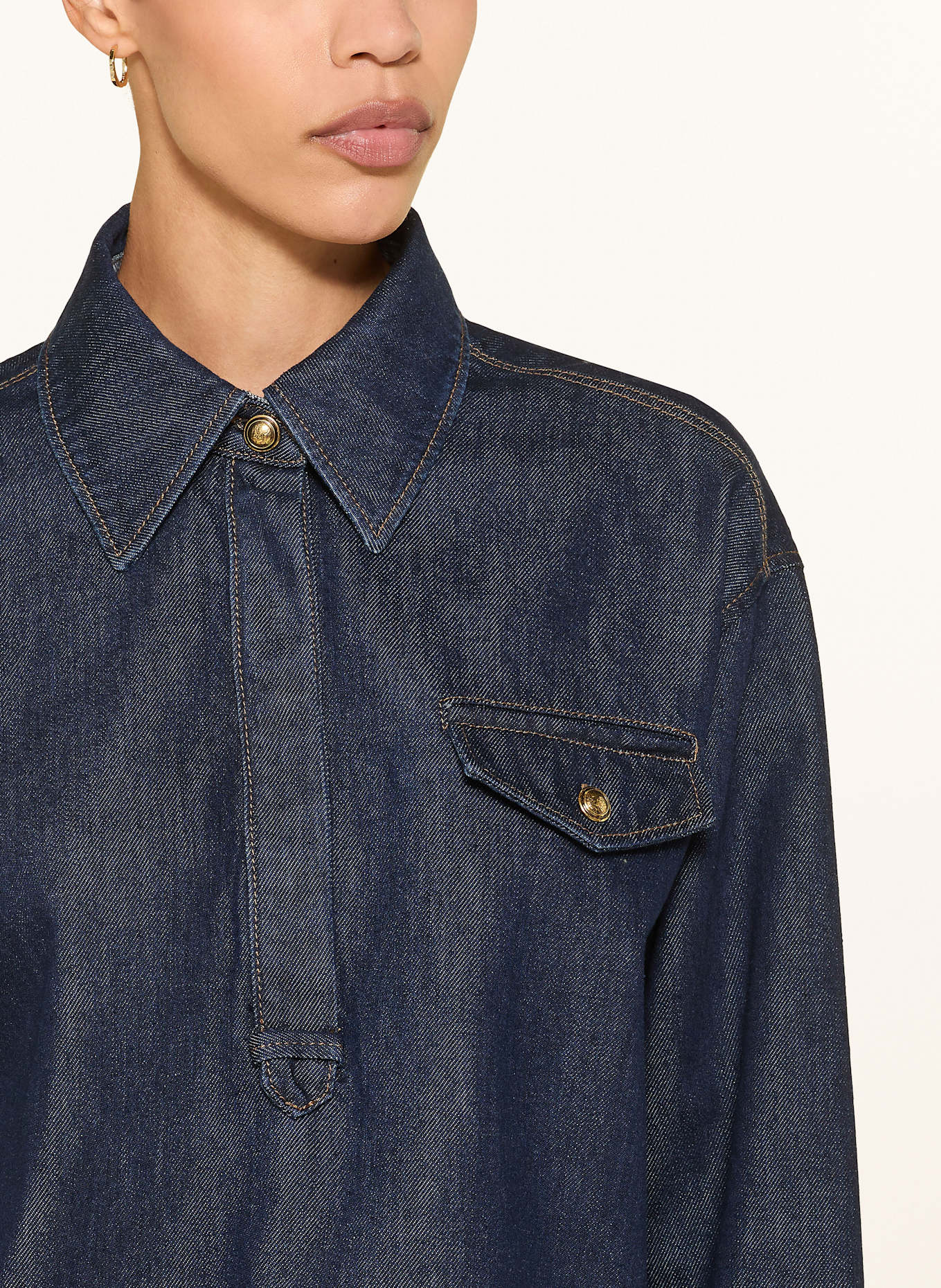 LUISA CERANO Jeansbluse: DUNKELBLAU