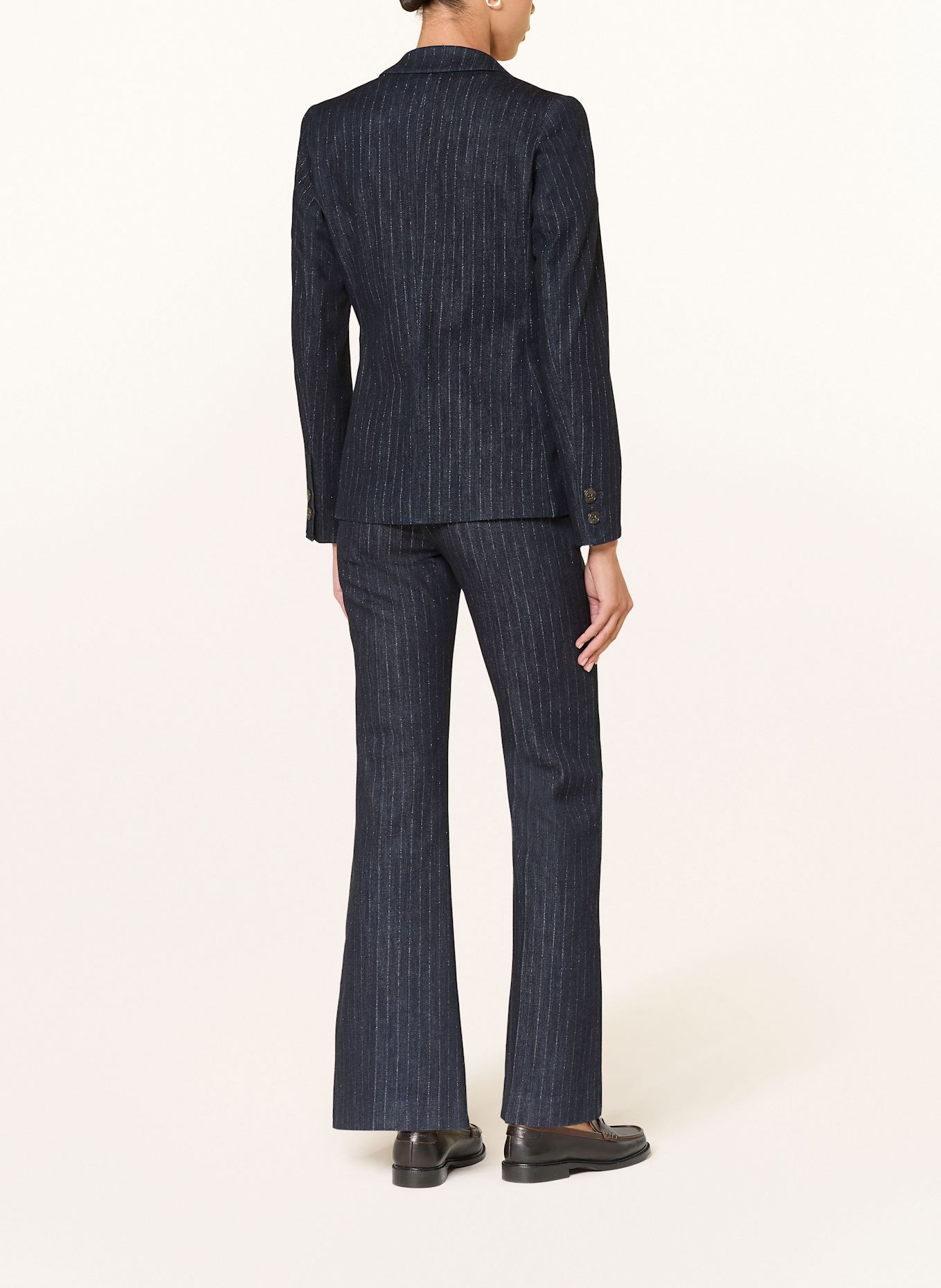 LUISA CERANO Jeans-look blazer with glitter yarn: DARK BLUE