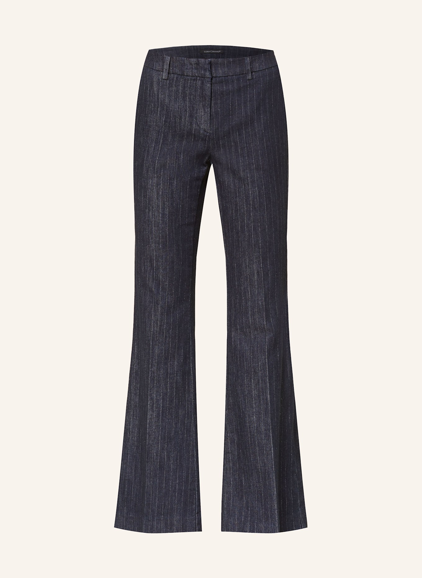 LUISA CERANO Bootcut džíny s třpytivou přízí: 2521 denim pin stripe