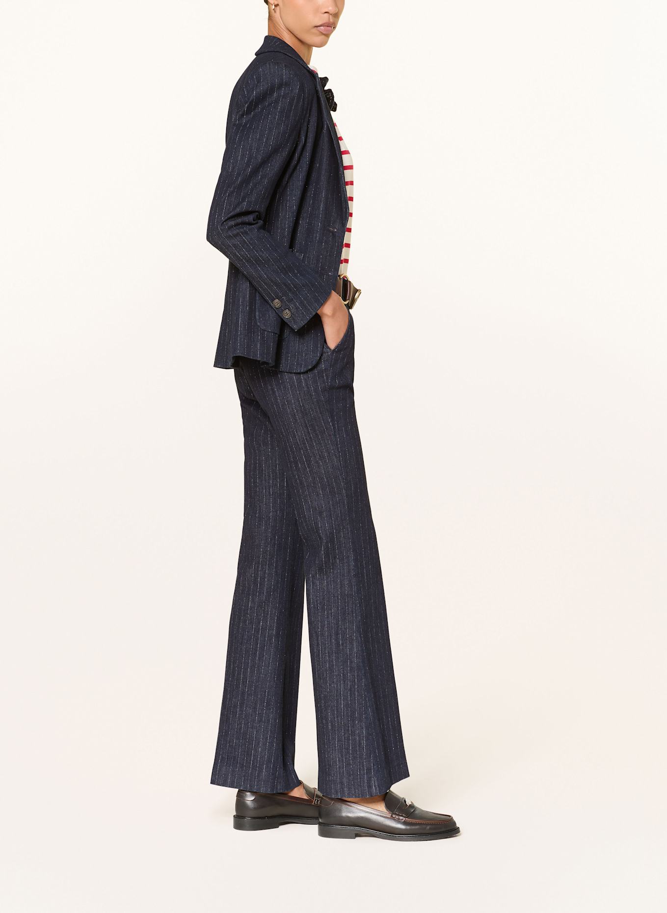 LUISA CERANO Bootcut džíny s třpytivou přízí: 2521 denim pin stripe