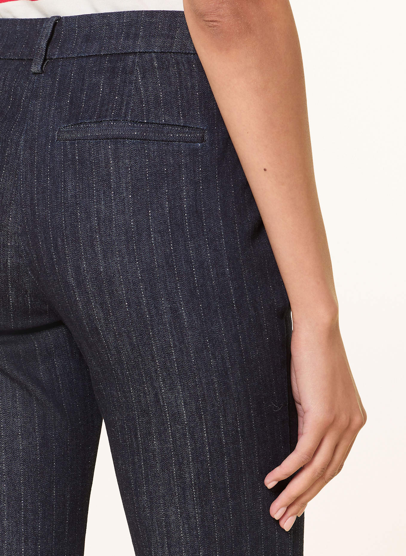 LUISA CERANO Bootcut džíny s třpytivou přízí: 2521 denim pin stripe