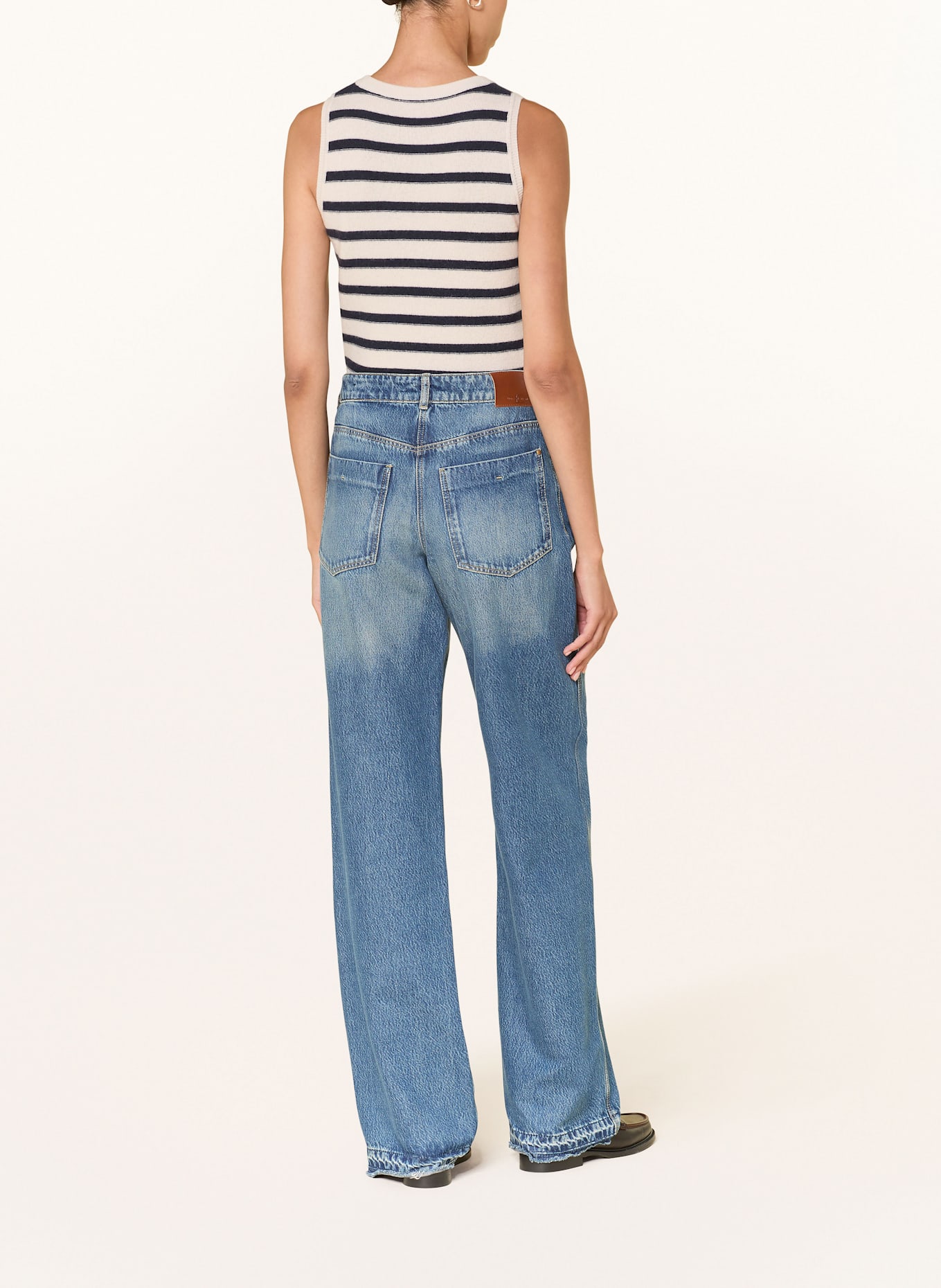 LUISA CERANO Stricktop: DUNKELBLAU / CREME