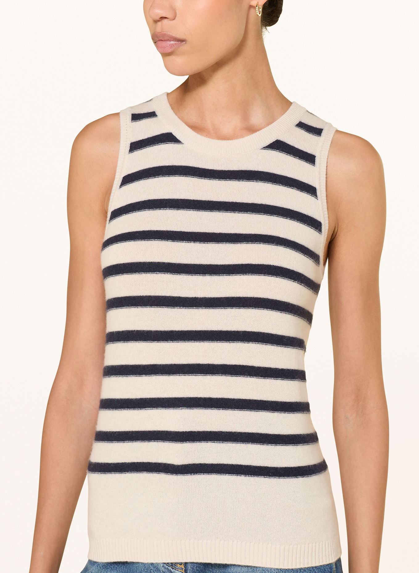 LUISA CERANO Stricktop: DUNKELBLAU / CREME