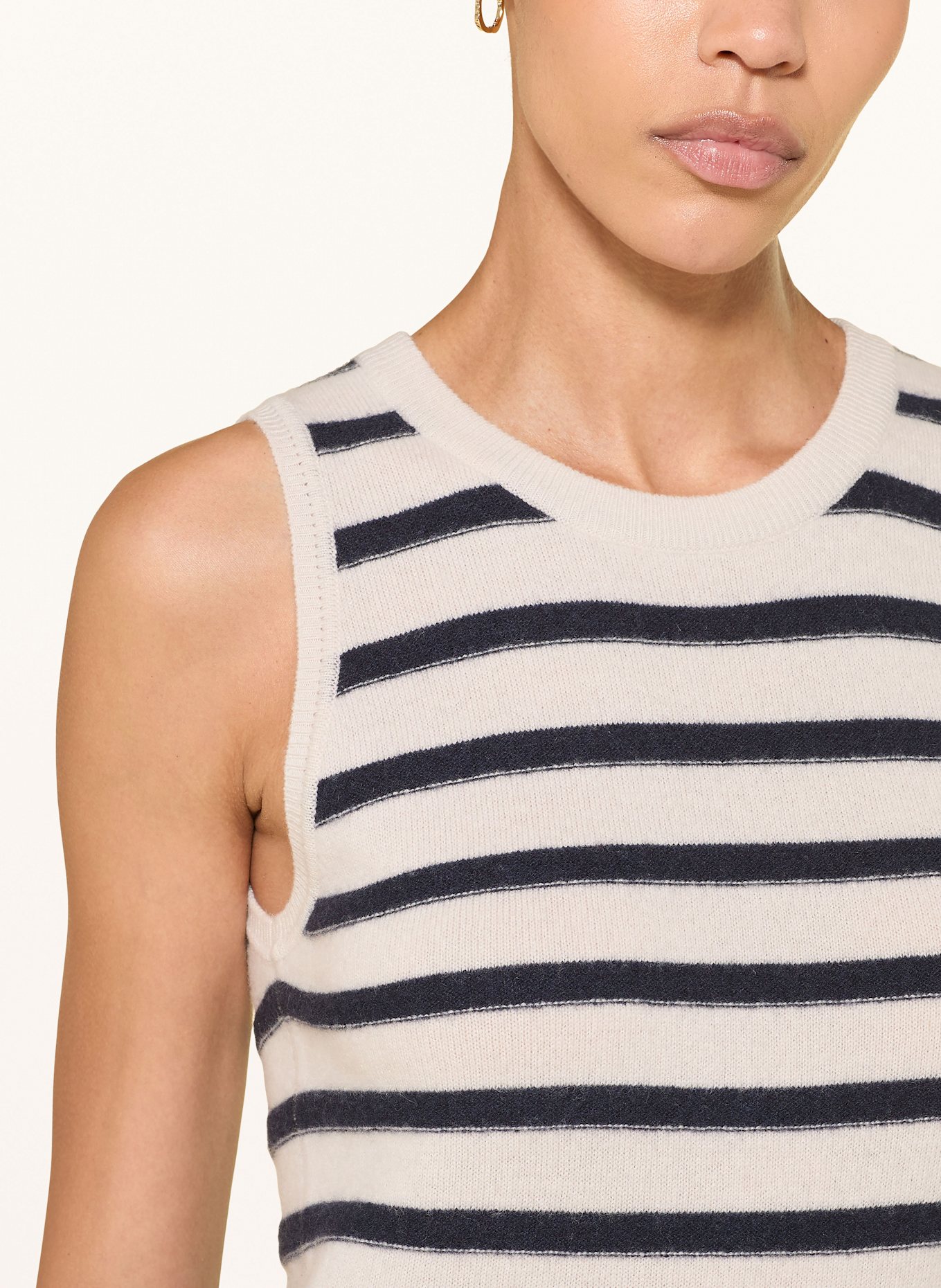 LUISA CERANO Stricktop: DUNKELBLAU / CREME