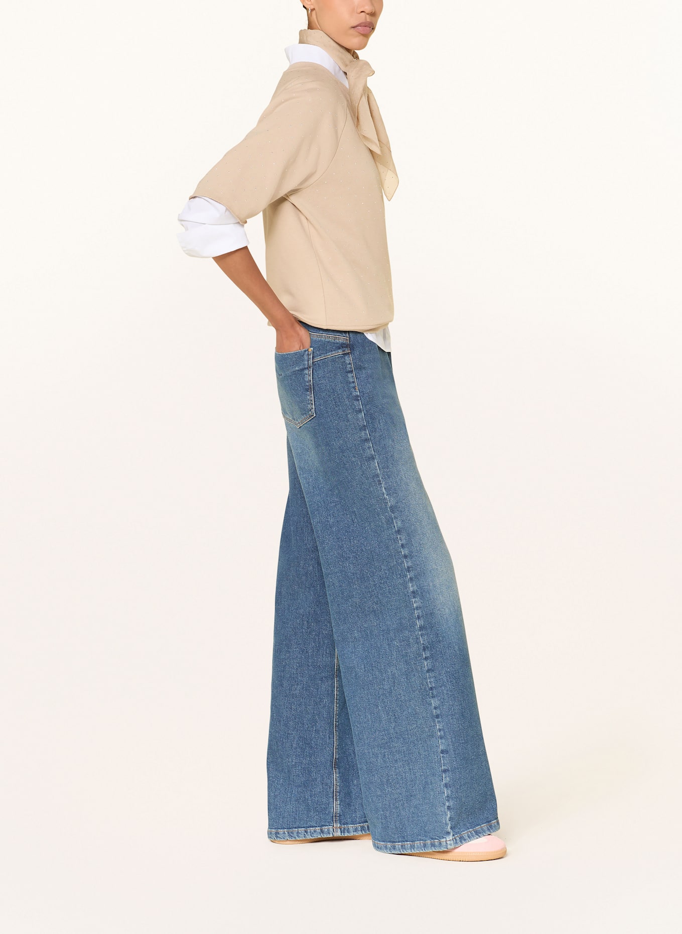 LUISA CERANO Wide Leg džíny: 254 stone wash
