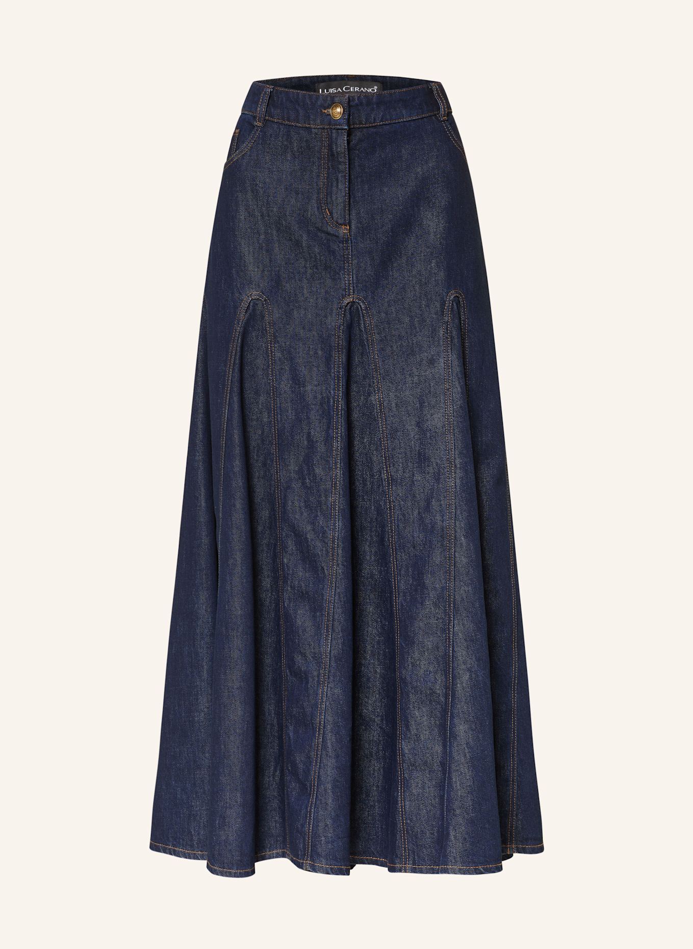 LUISA CERANO Džínová sukně: TMAVĚ MODRÁ