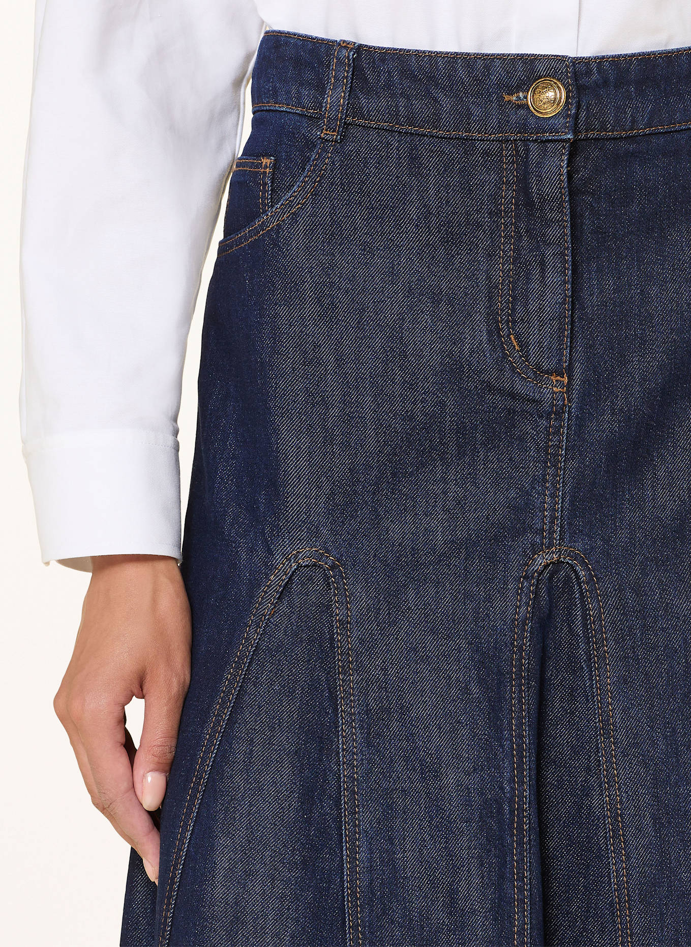 LUISA CERANO Džínová sukně: TMAVĚ MODRÁ