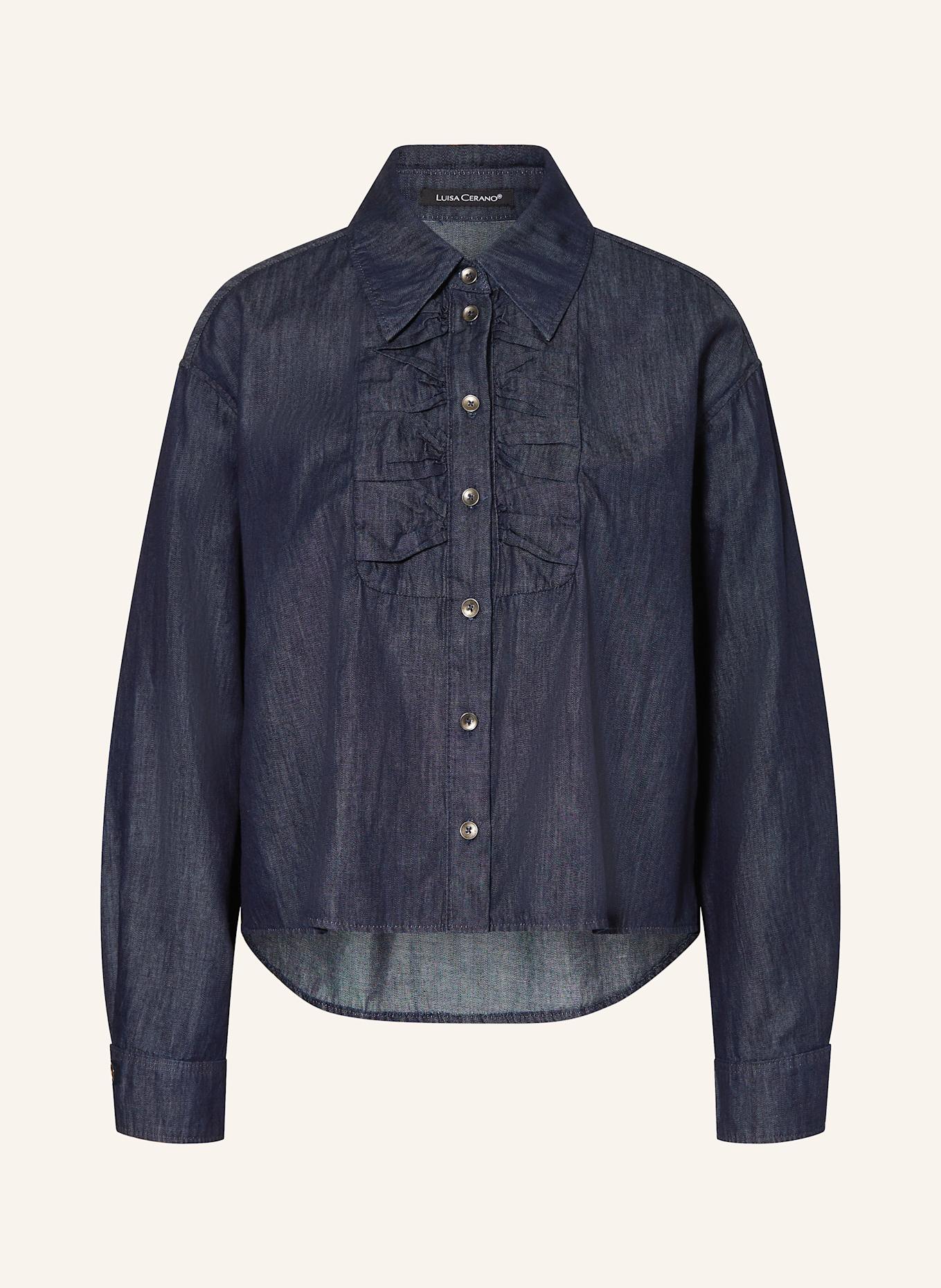 LUISA CERANO Hemdbluse in Jeansoptik: DUNKELBLAU
