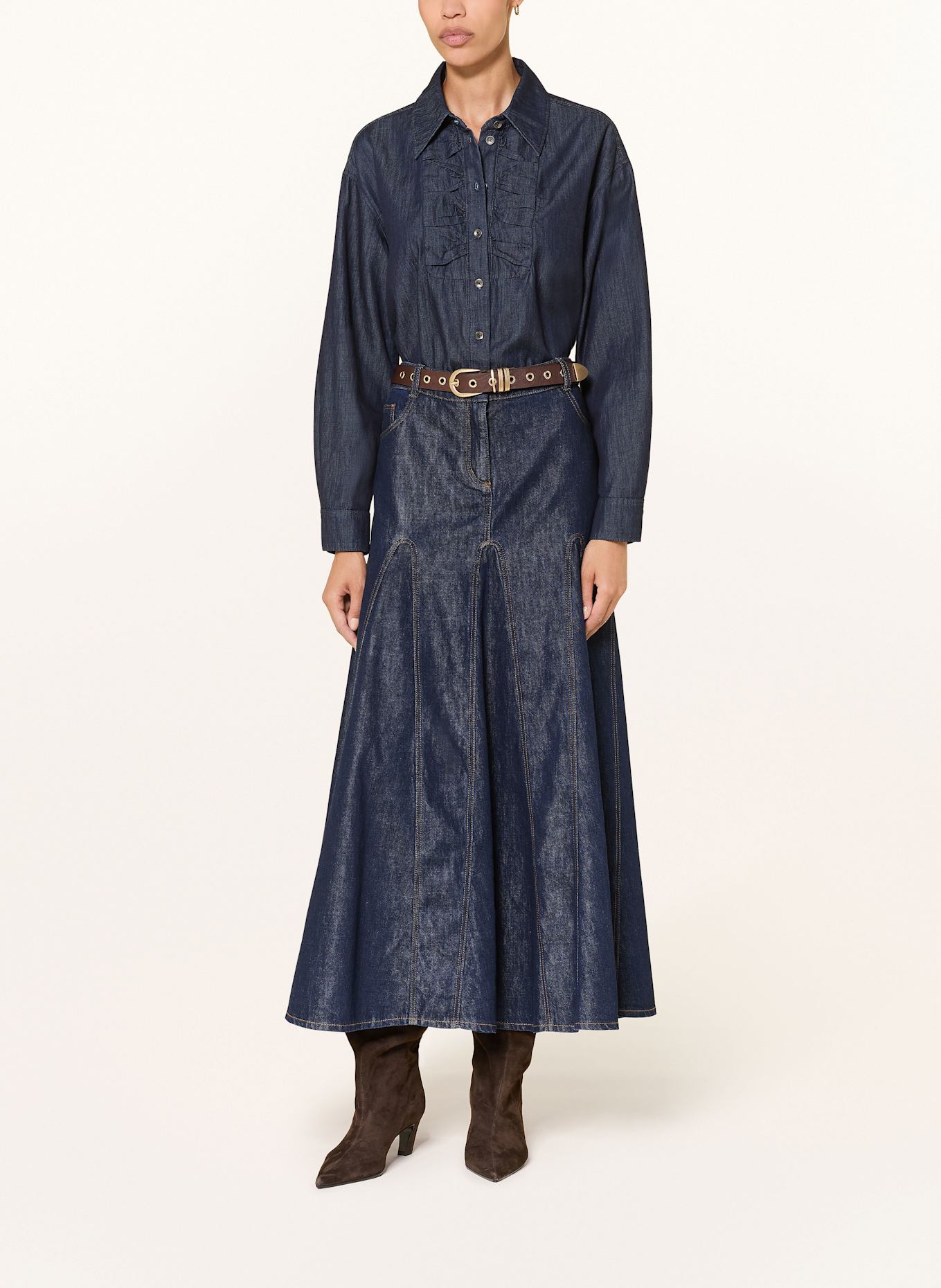 LUISA CERANO Hemdbluse in Jeansoptik: DUNKELBLAU