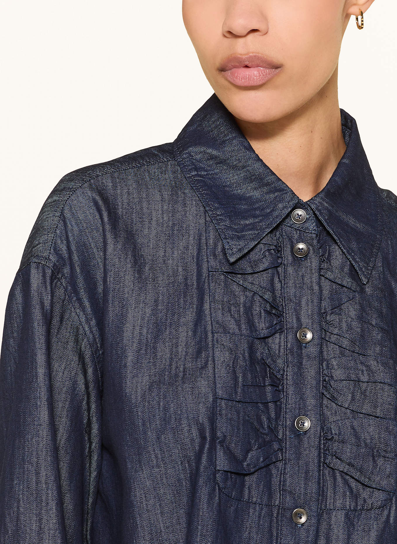 LUISA CERANO Hemdbluse in Jeansoptik: DUNKELBLAU