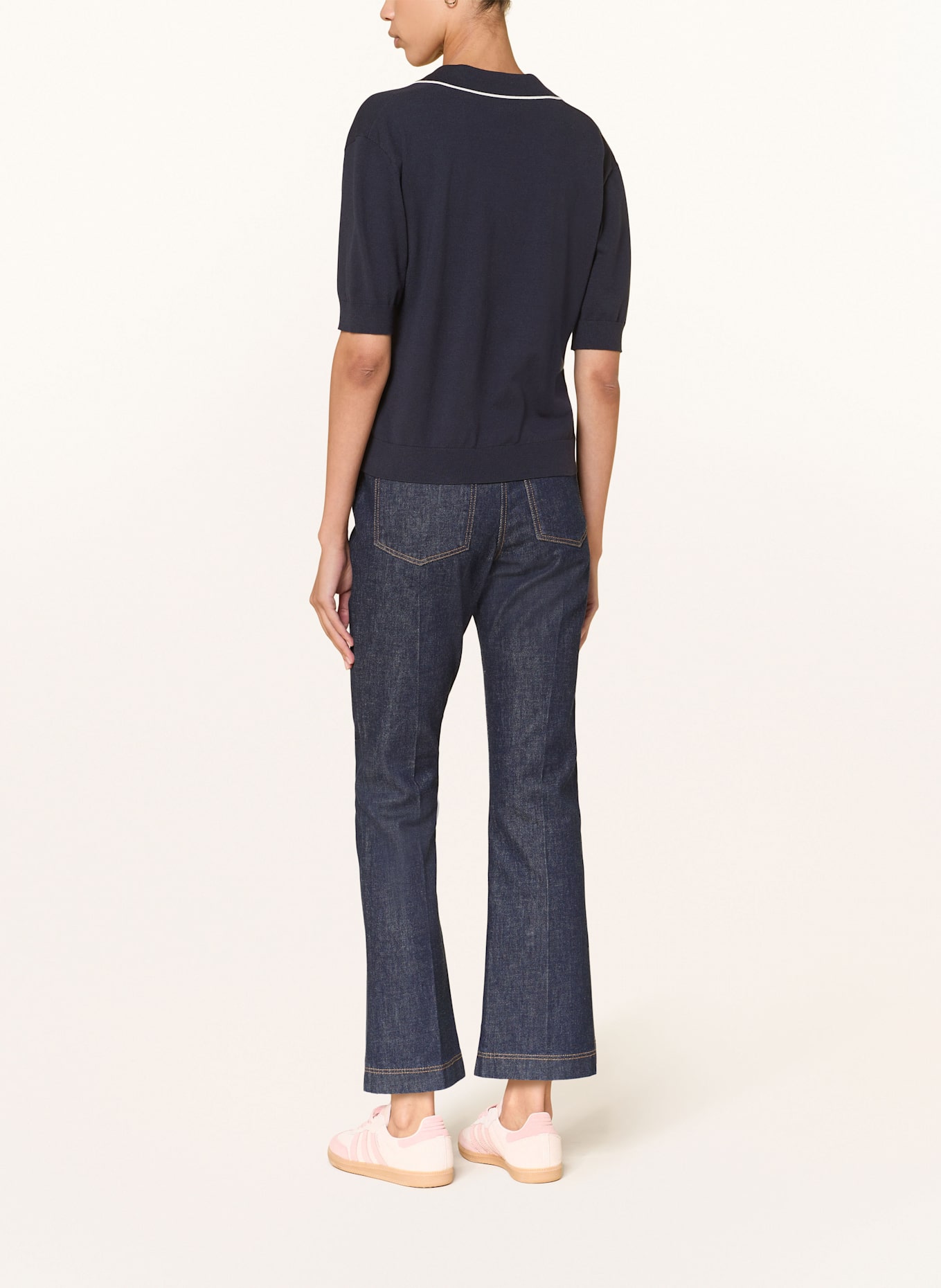 LUISA CERANO Strick-Poloshirt: DUNKELBLAU