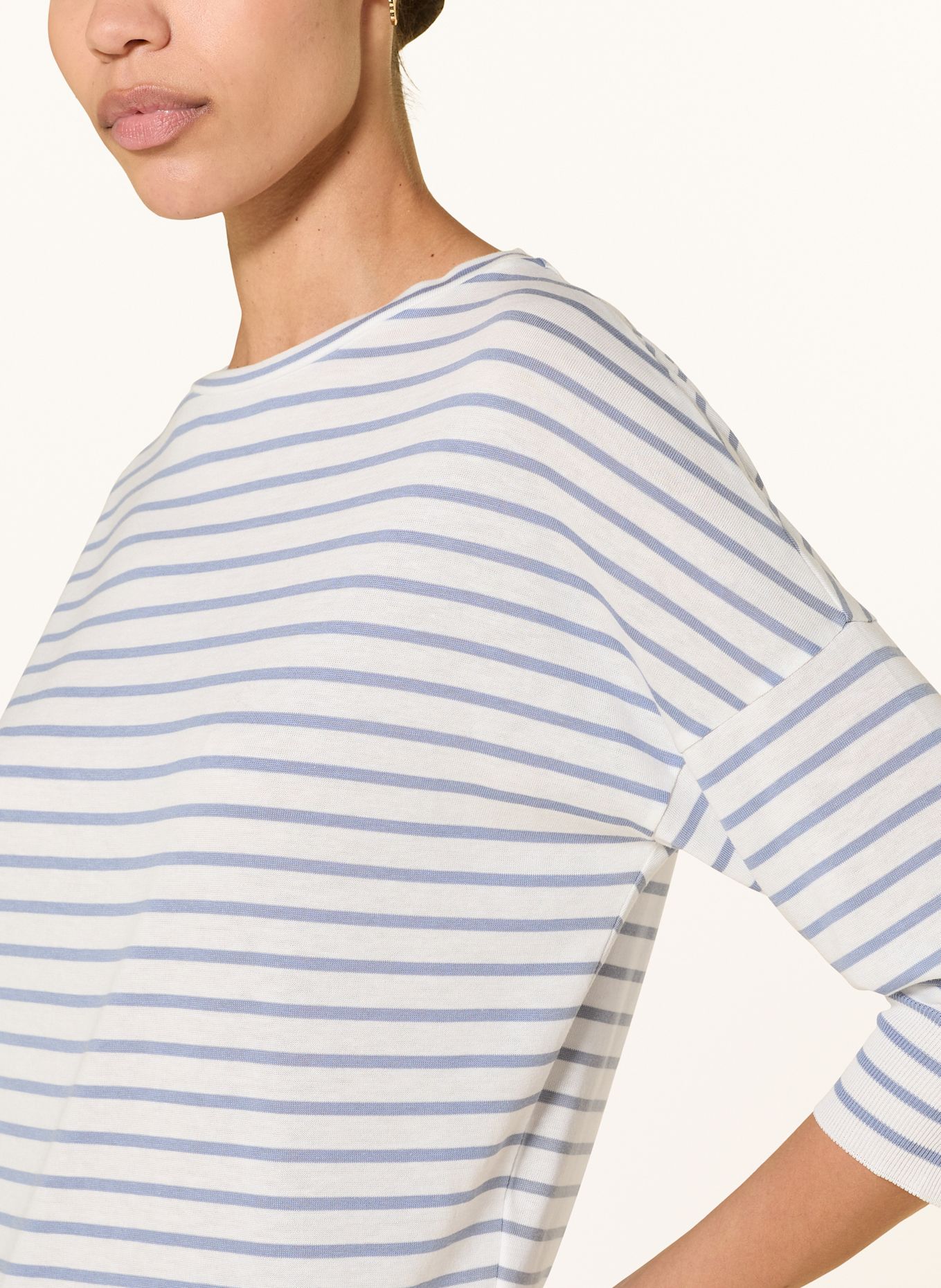 LUISA CERANO Tričko s 3/4 rukávem: ČERNOŠEDÁ / BÍLÁ