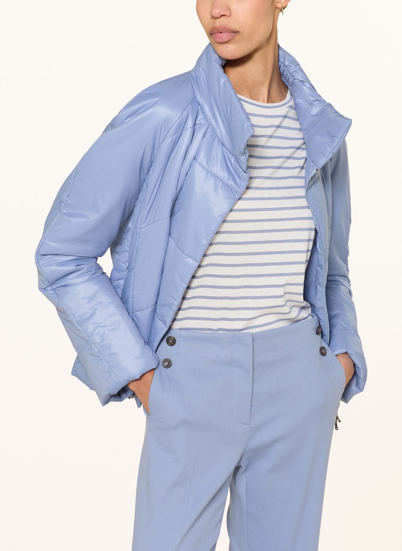 LUISA CERANO Tričko s 3/4 rukávem: ČERNOŠEDÁ / BÍLÁ