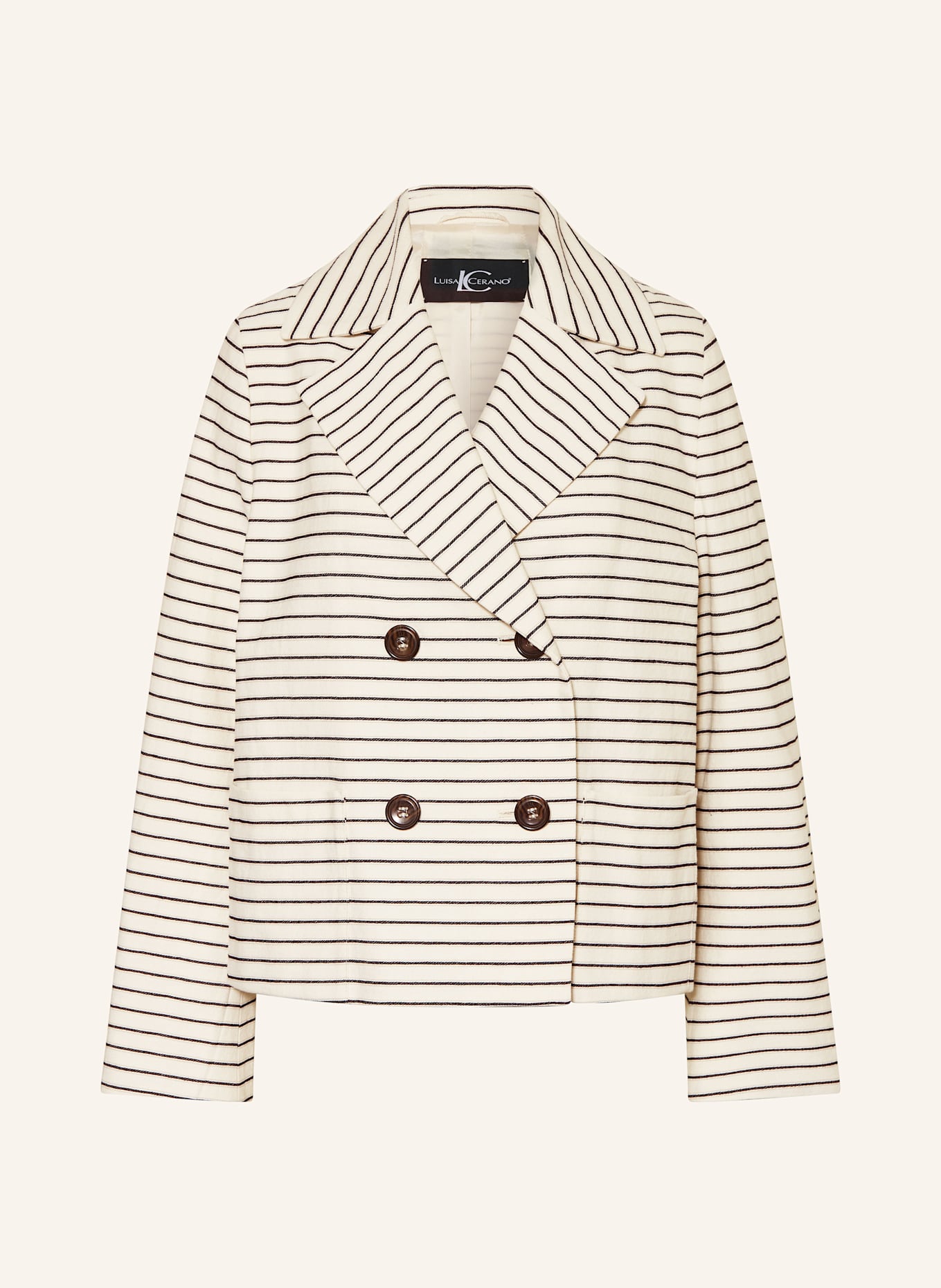 LUISA CERANO Bunda hranatého střihu: KRÉMOVÁ / TMAVĚ MODRÁ