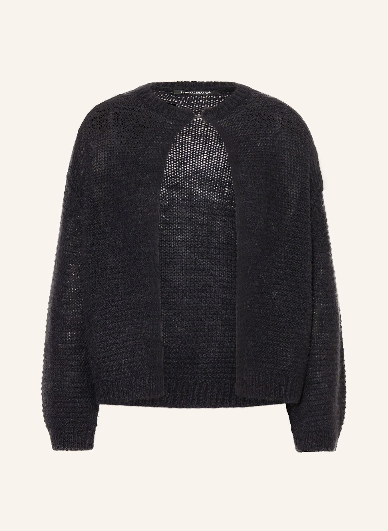 LUISA CERANO Dzianinowe wdzianko z dodatkiem alpaki: GRANATOWY