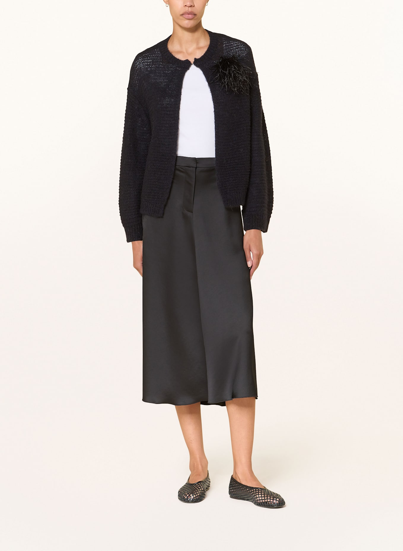 LUISA CERANO Dzianinowe wdzianko z dodatkiem alpaki: GRANATOWY