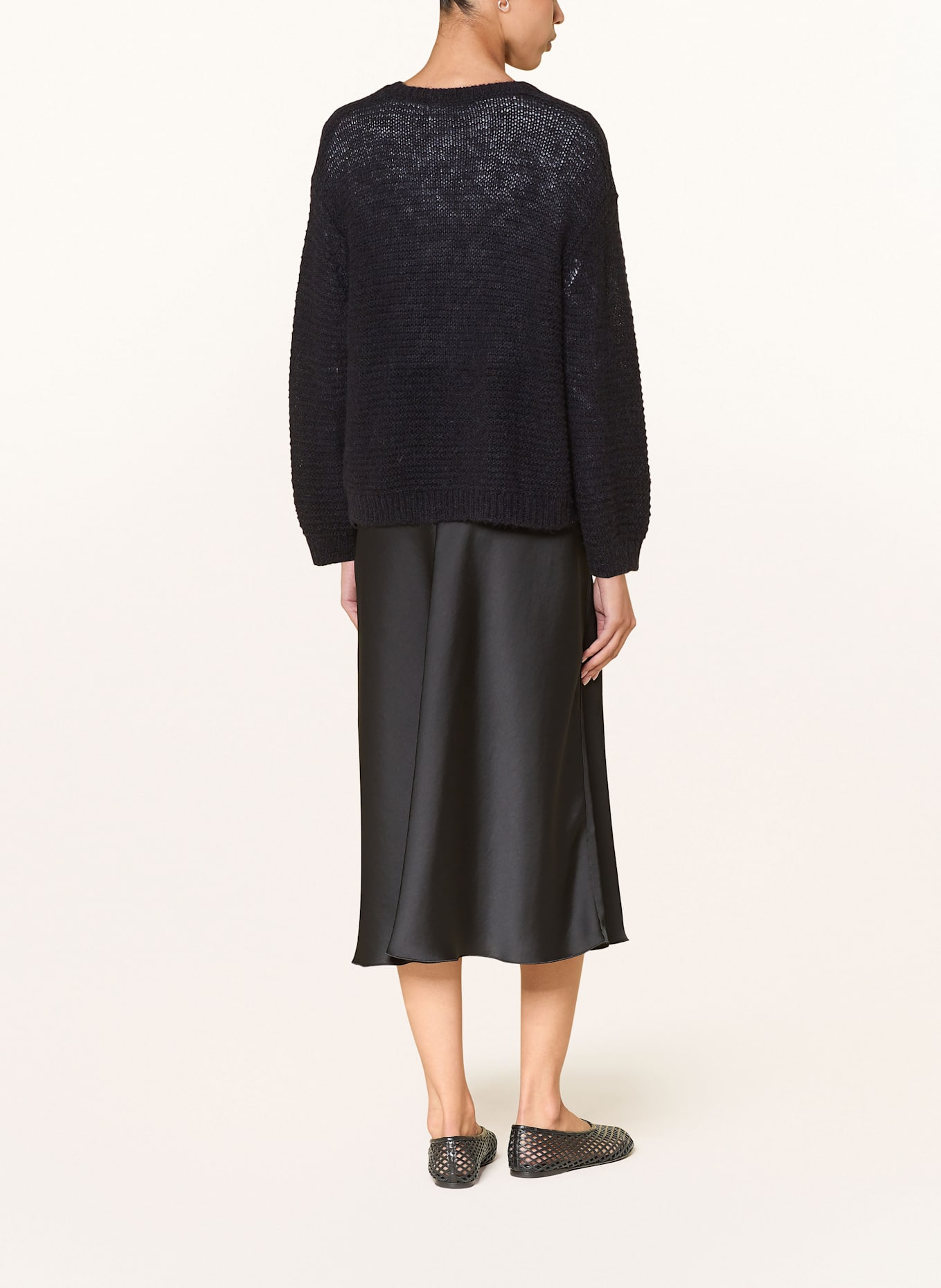 LUISA CERANO Dzianinowe wdzianko z dodatkiem alpaki: GRANATOWY