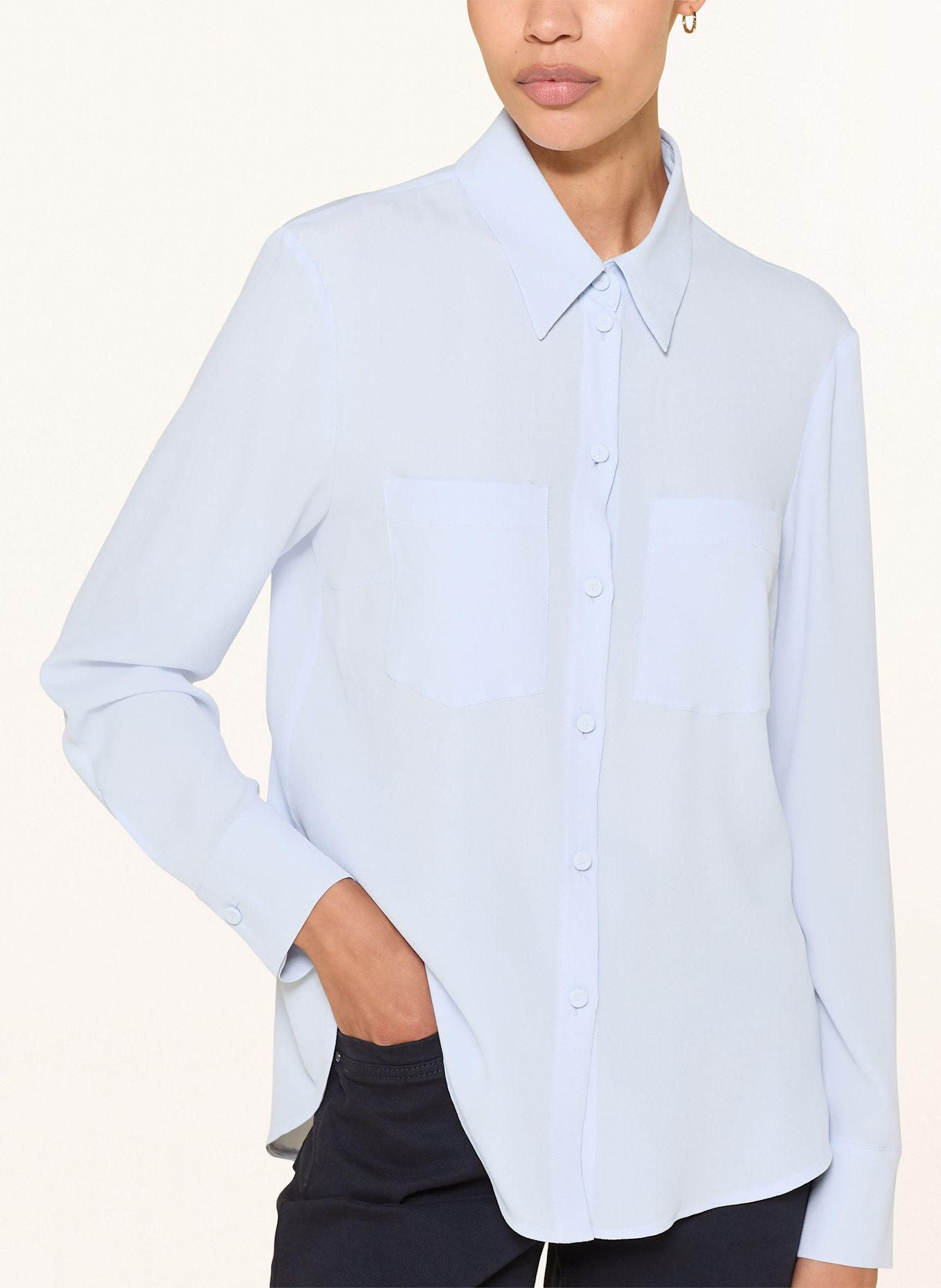 LUISA CERANO Hemdbluse mit Seide: HELLBLAU