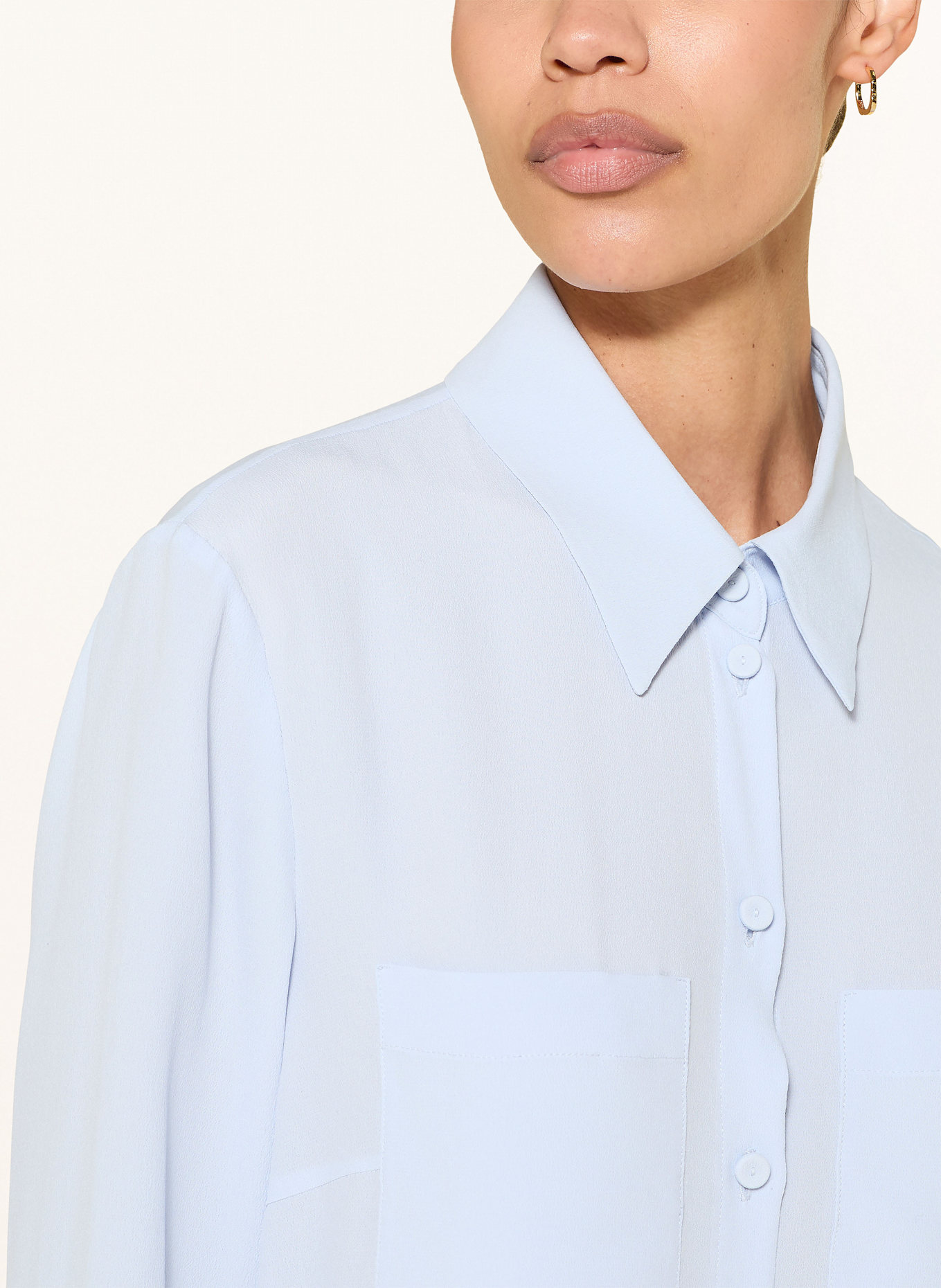 LUISA CERANO Hemdbluse mit Seide: HELLBLAU