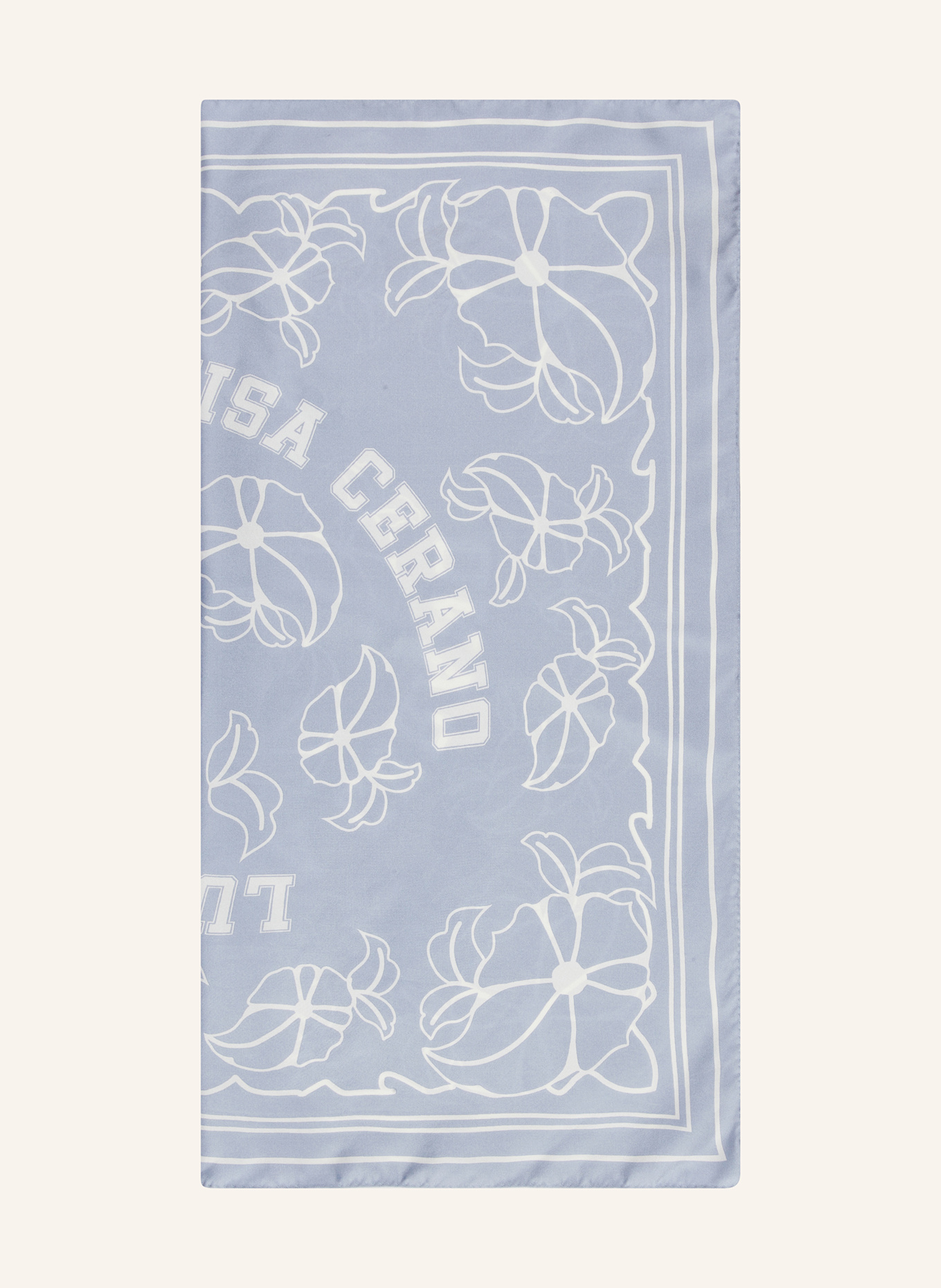 LUISA CERANO Seidentuch: HELLBLAU / WEISS