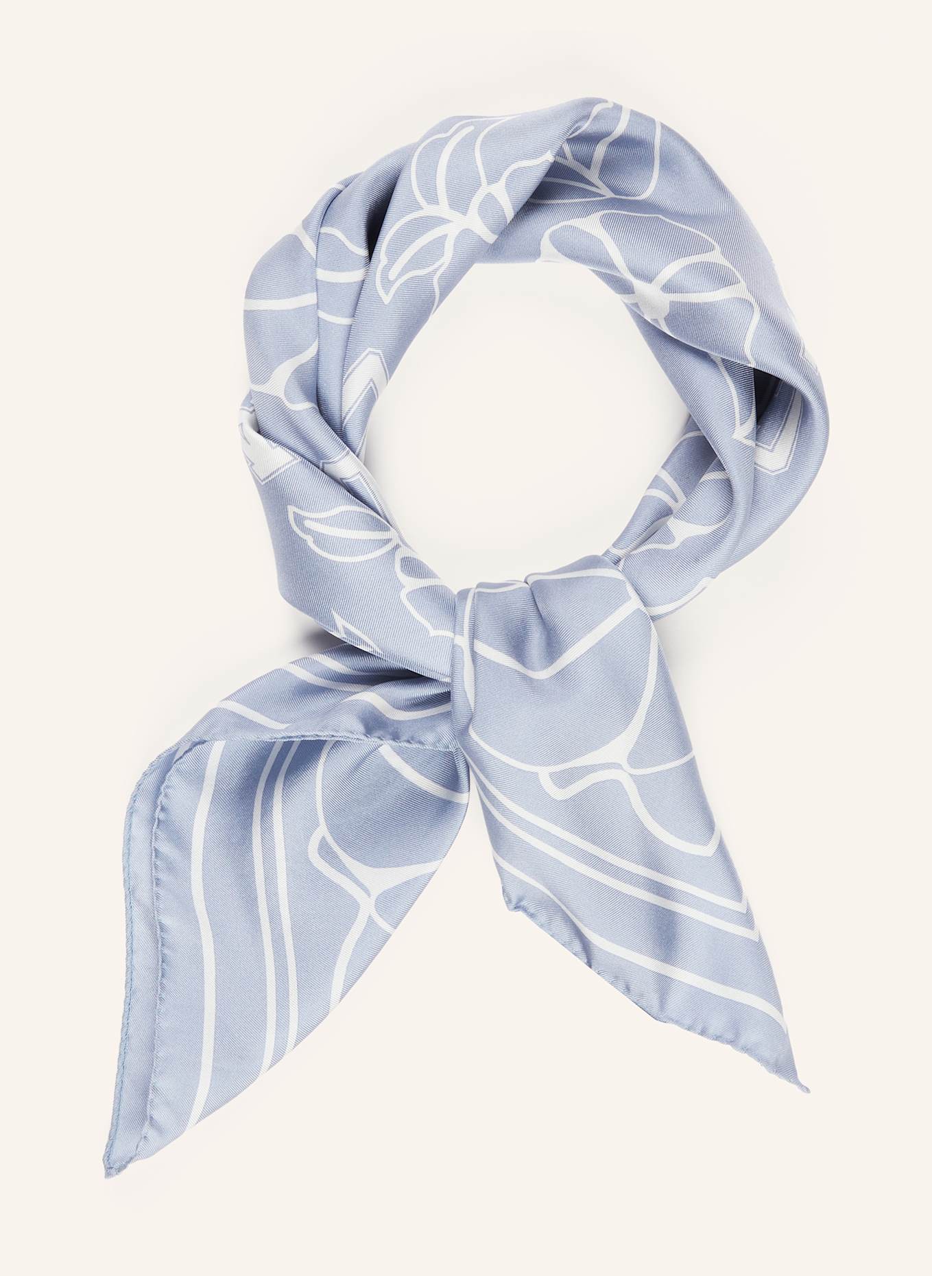 LUISA CERANO Seidentuch: HELLBLAU / WEISS